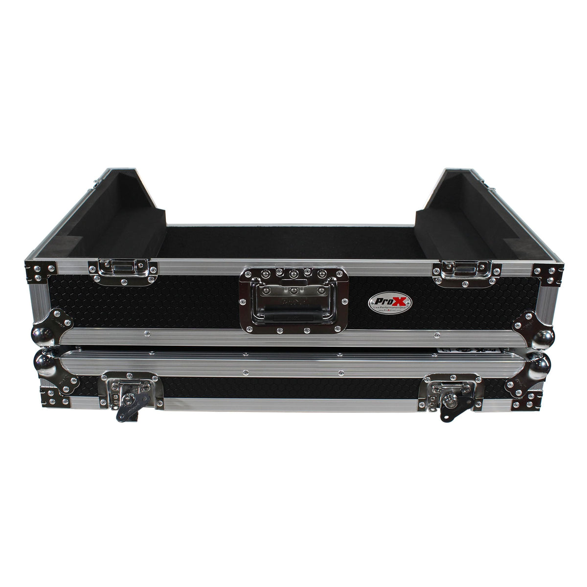 ProX ATA Flight Case For Denon PRIME 4 DJ Controller with 1U Rack Space and Wheels.