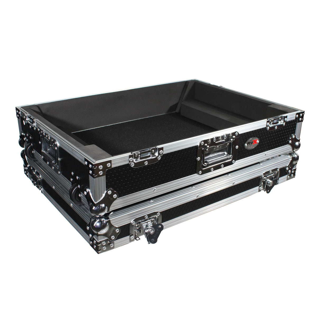 ProX ATA Flight Case For Denon PRIME 4 DJ Controller with 1U Rack Space and Wheels.