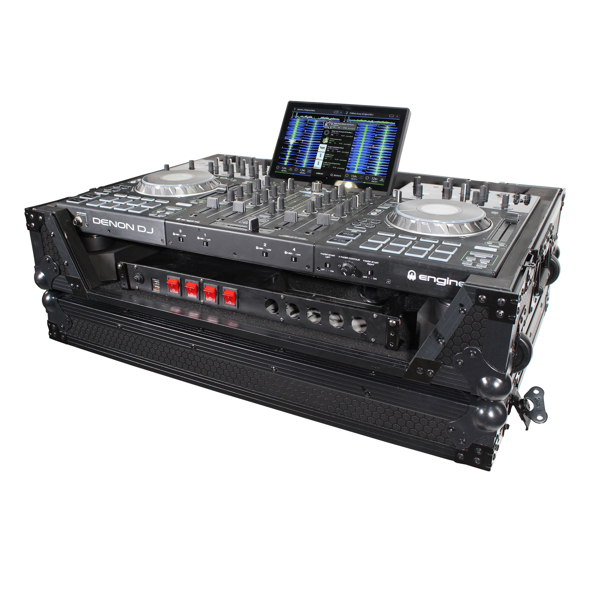 ProX ATA Flight Case For Pioneer PRIME 4 MK2 DJ Controller with 1U Rack Space and Wheels
