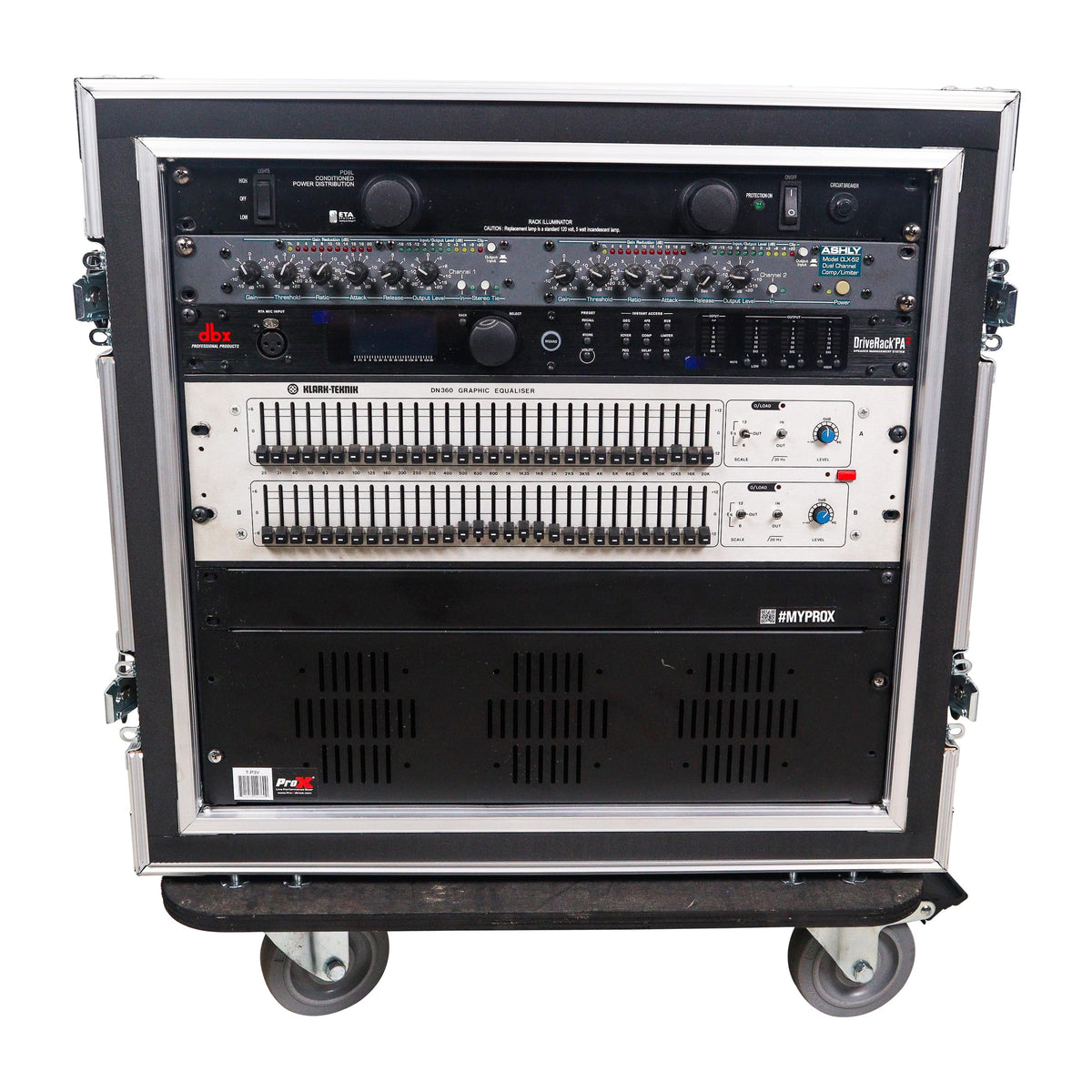 ProX ATA Style 10U Space Shockproof Amp Rack Mount Case 20 inch Depth with Caster Wheels.