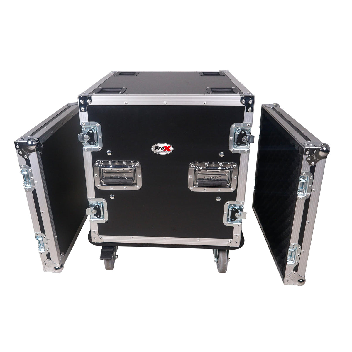 ProX ATA Style 10U Space Shockproof Amp Rack Mount Case 20 inch Depth with Caster Wheels.