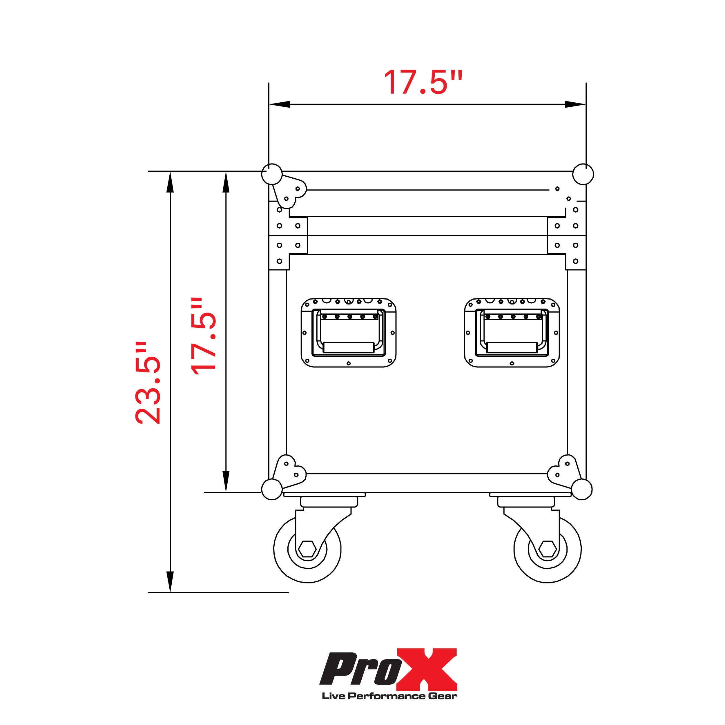 ProX ATA Utility Flight Travel Heavy-Duty Storage Road Case with 4" in casters – 18"x18"x18' Exterior