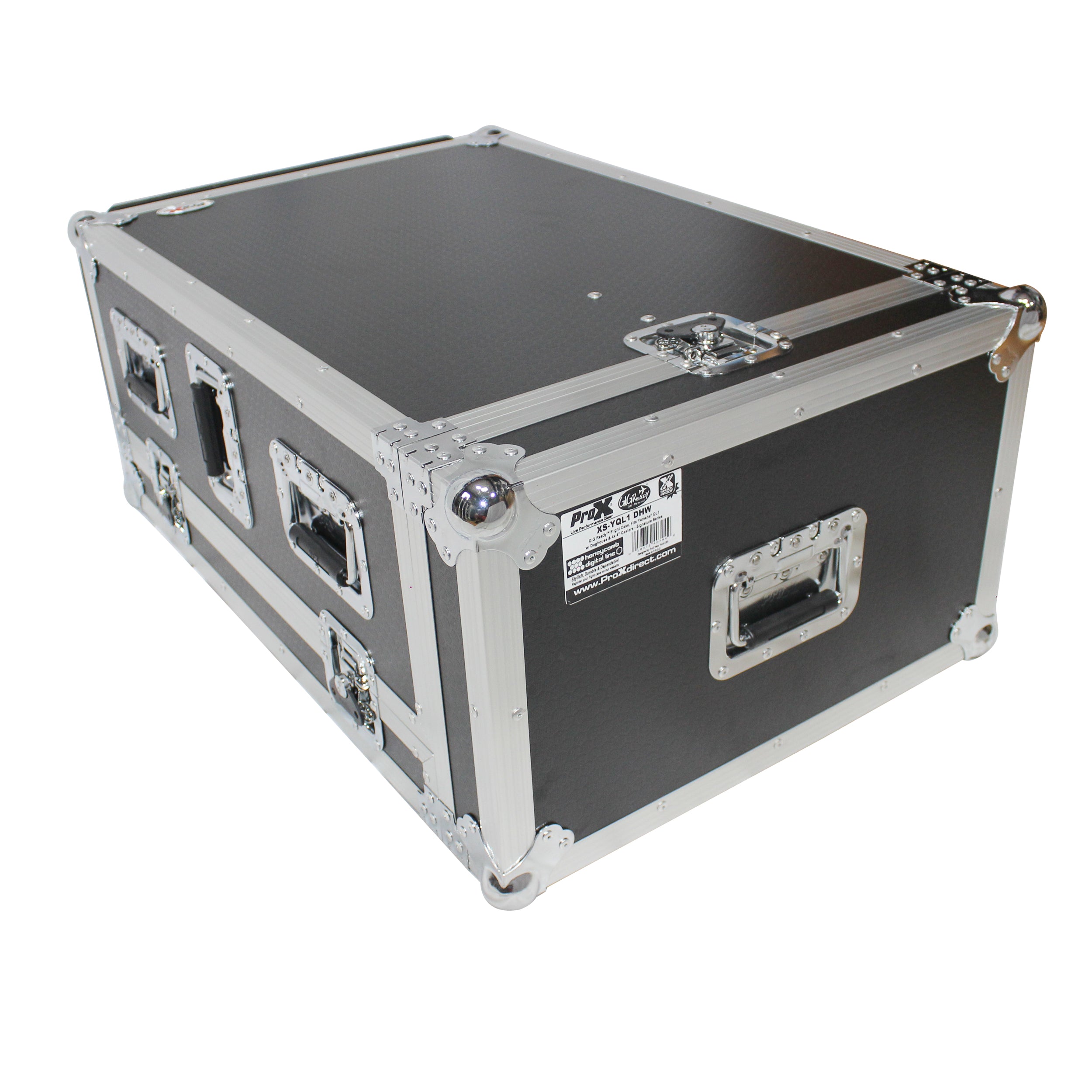 ProX ATA Digital Audio Mixer Flight Case for Yamaha QL1 Mixer CaseConsole with Doghouse compartment and Caster wheels