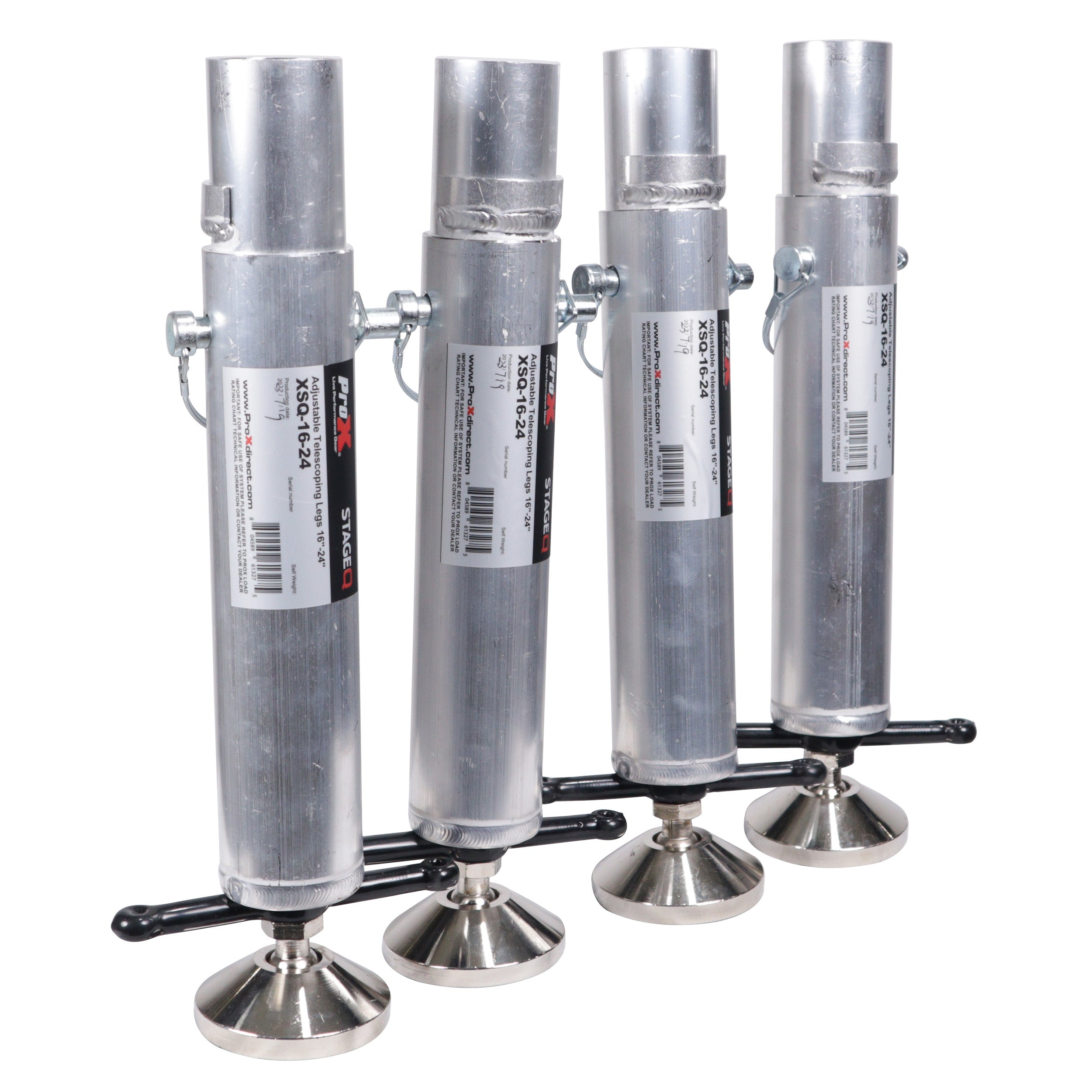 ProX Set of (4)Telescoping Stage Legs with Ball Joint Adjusts from 16 to 24 inches compatible with ProX StageQ™ Platforms