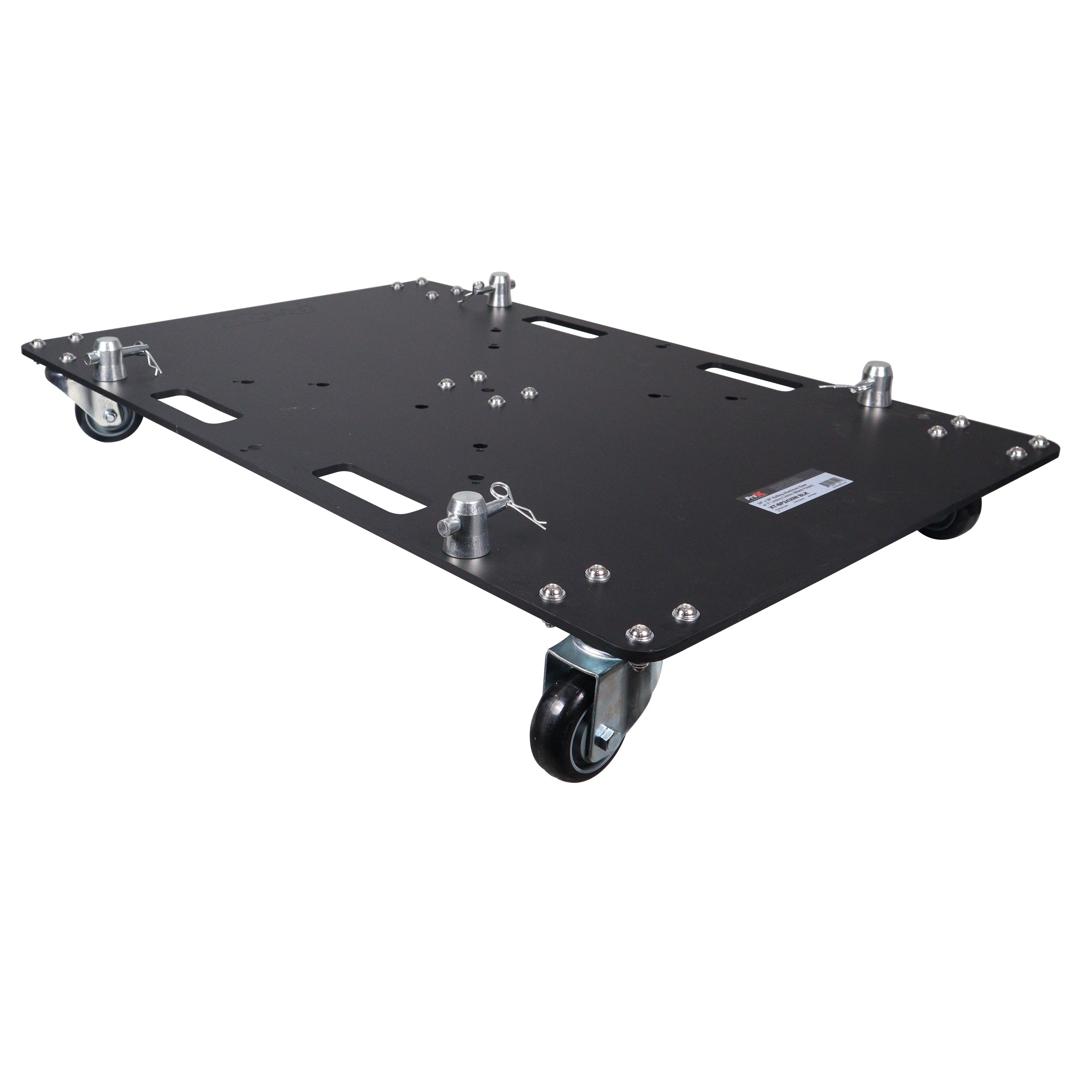 ProX 24 x 30 inch Rolling Base Plate for Rapid Grid Modular Truss System with locking casters - Black Finish