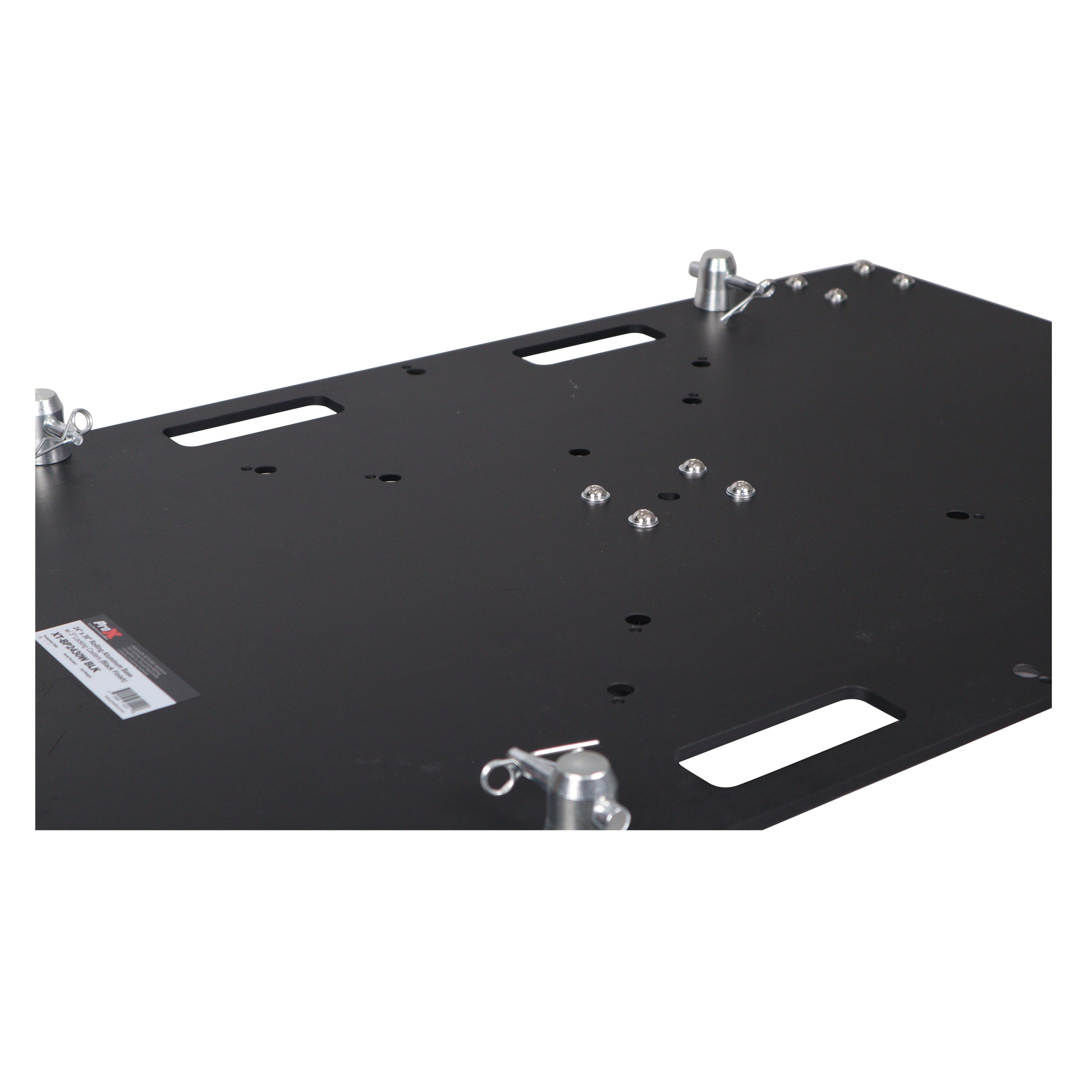 ProX 24 x 30 inch Rolling Base Plate for Rapid Grid Modular Truss System with locking casters - Black Finish