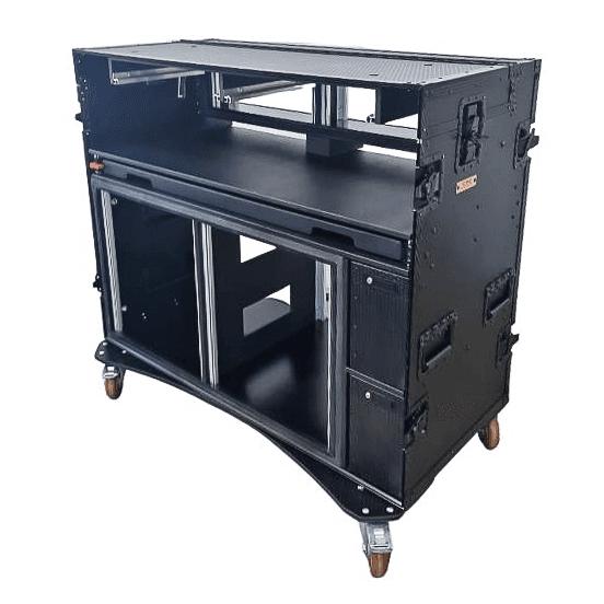 ProX Mobile AV Broadcasting Streaming Recording Studio Workstation Case with 2x 4U Top 2x 12U Bottom Black Finish.