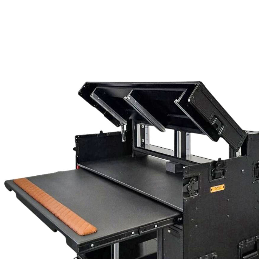 ProX Mobile AV Broadcasting Streaming Recording Studio Workstation Case with 2x 4U Top 2x 12U Bottom Black Finish