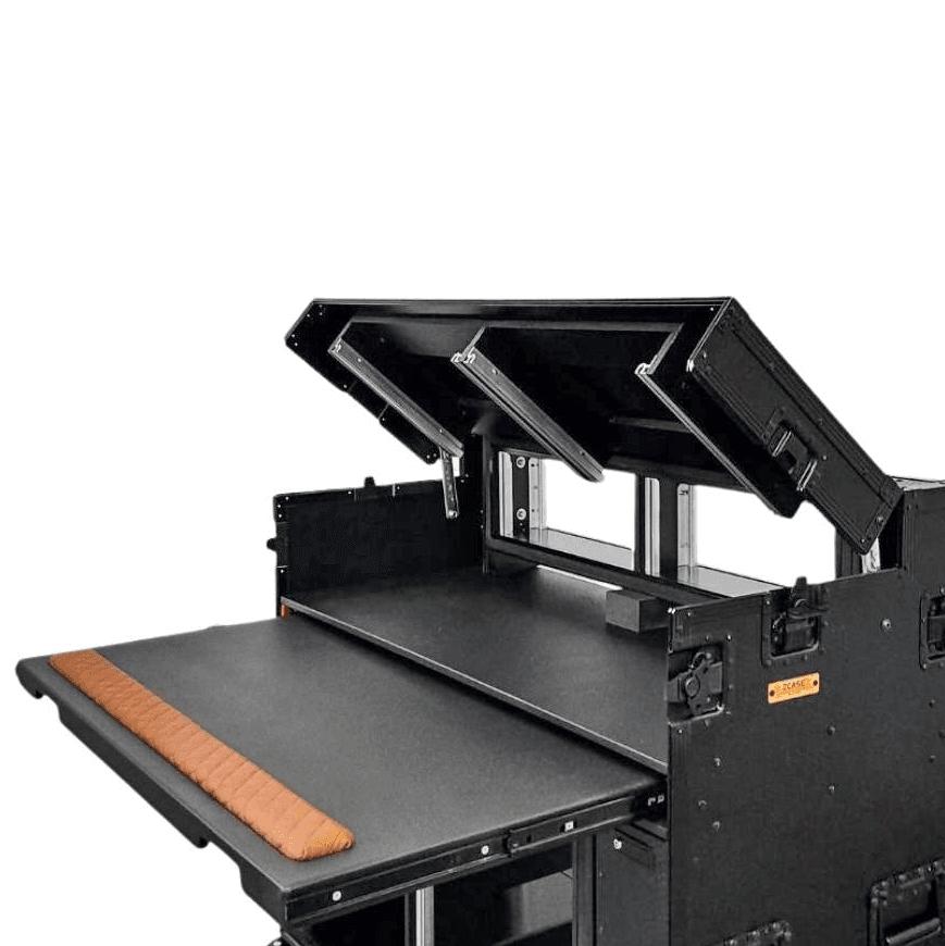 ProX Mobile AV Broadcasting Streaming Recording Studio Workstation Case with 2x 4U Top 2x 12U Bottom Black Finish.