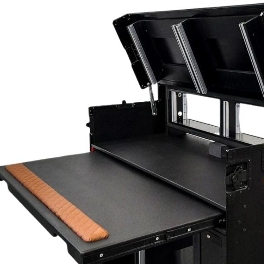 ProX Mobile AV Broadcasting Streaming Recording Studio Workstation Case with 2x 4U Top 2x 12U Bottom Black Finish