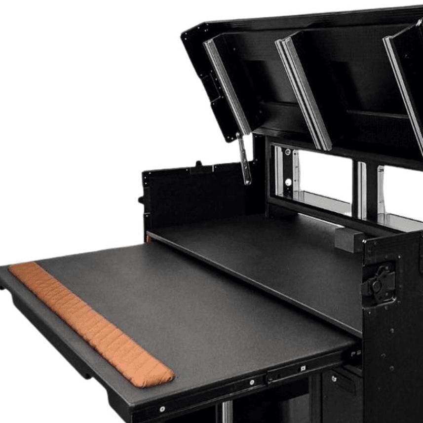 ProX Mobile AV Broadcasting Streaming Recording Studio Workstation Case with 2x 4U Top 2x 12U Bottom Black Finish.