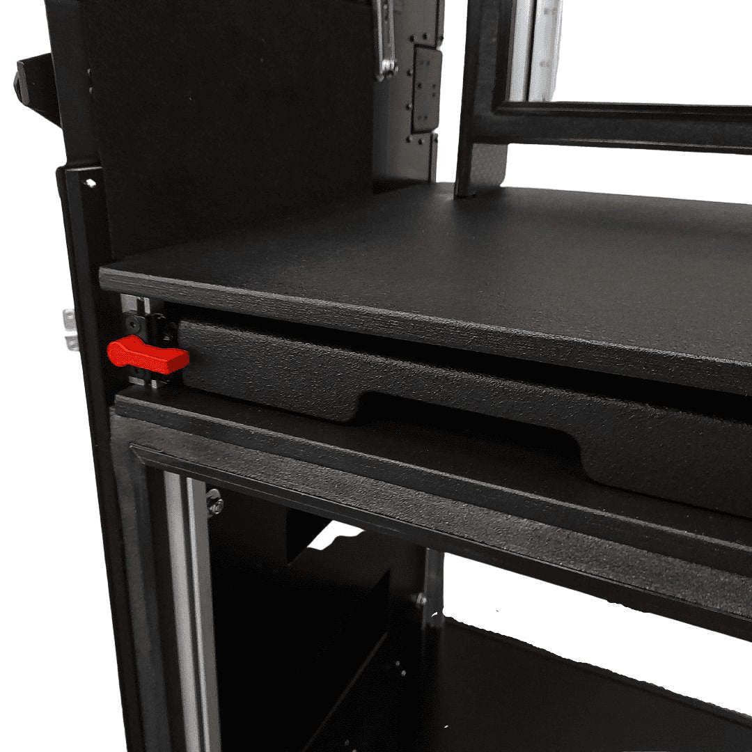ProX Mobile AV Broadcasting Streaming Recording Studio Workstation Case with 2x 4U Top 2x 12U Bottom Black Finish.