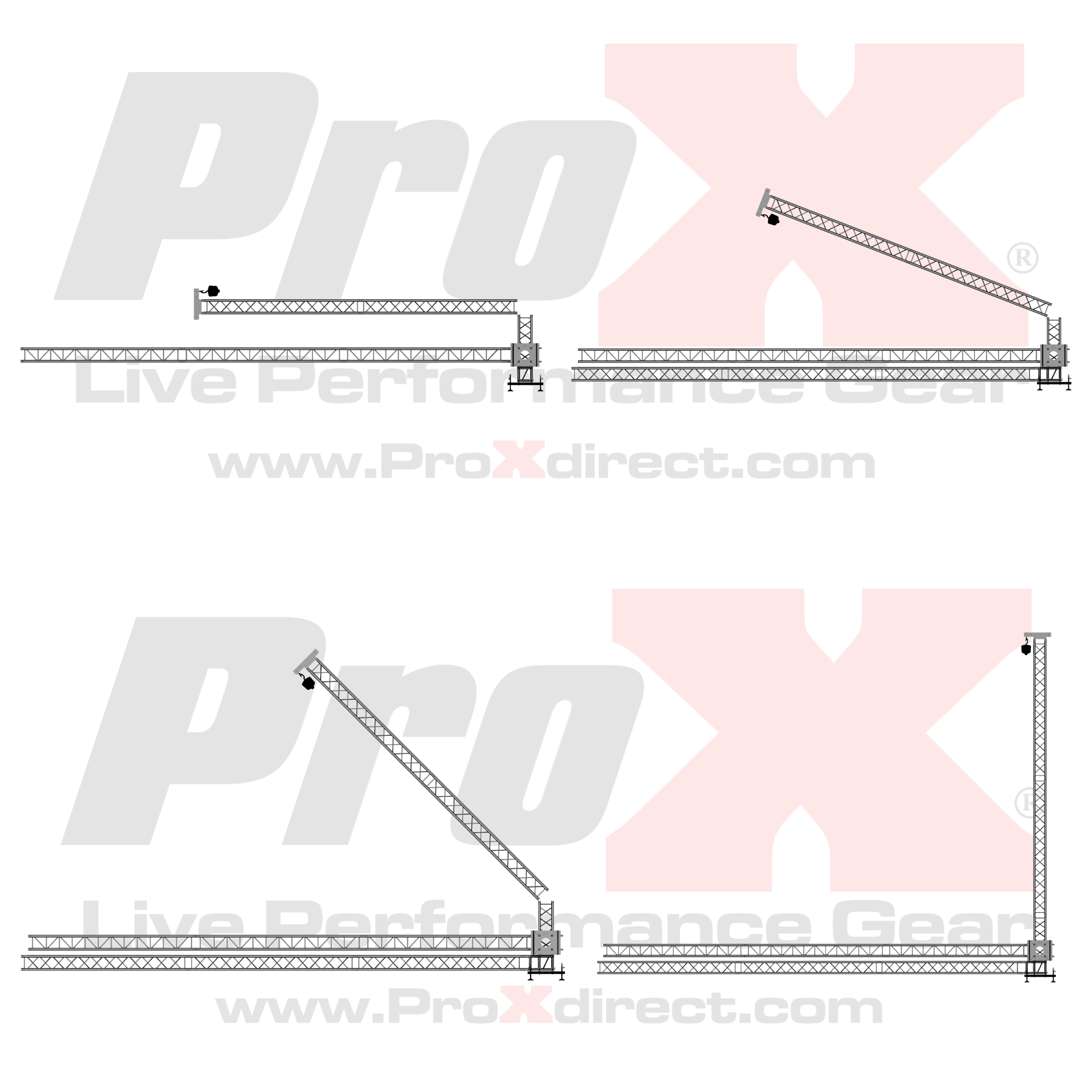 ProX LED Screen Display Panel Video Fly Wall Truss Ground Support System 30'W x 23'H TriGrip