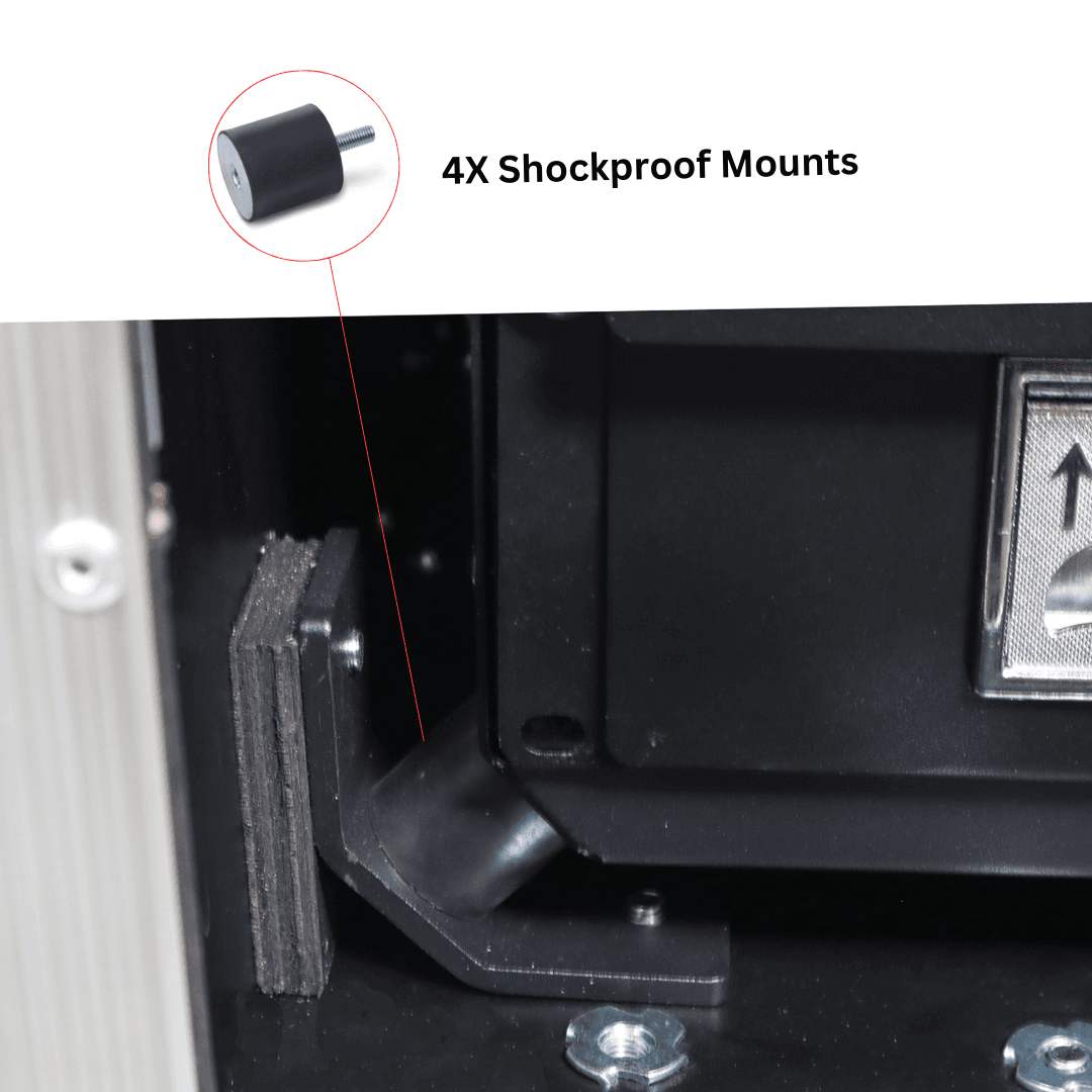 ProX 16U 20" Deep Vertical Rack to Rack Shock Mount Case with 2 Sliding Slam Doors & 4" Caster Wheels.
