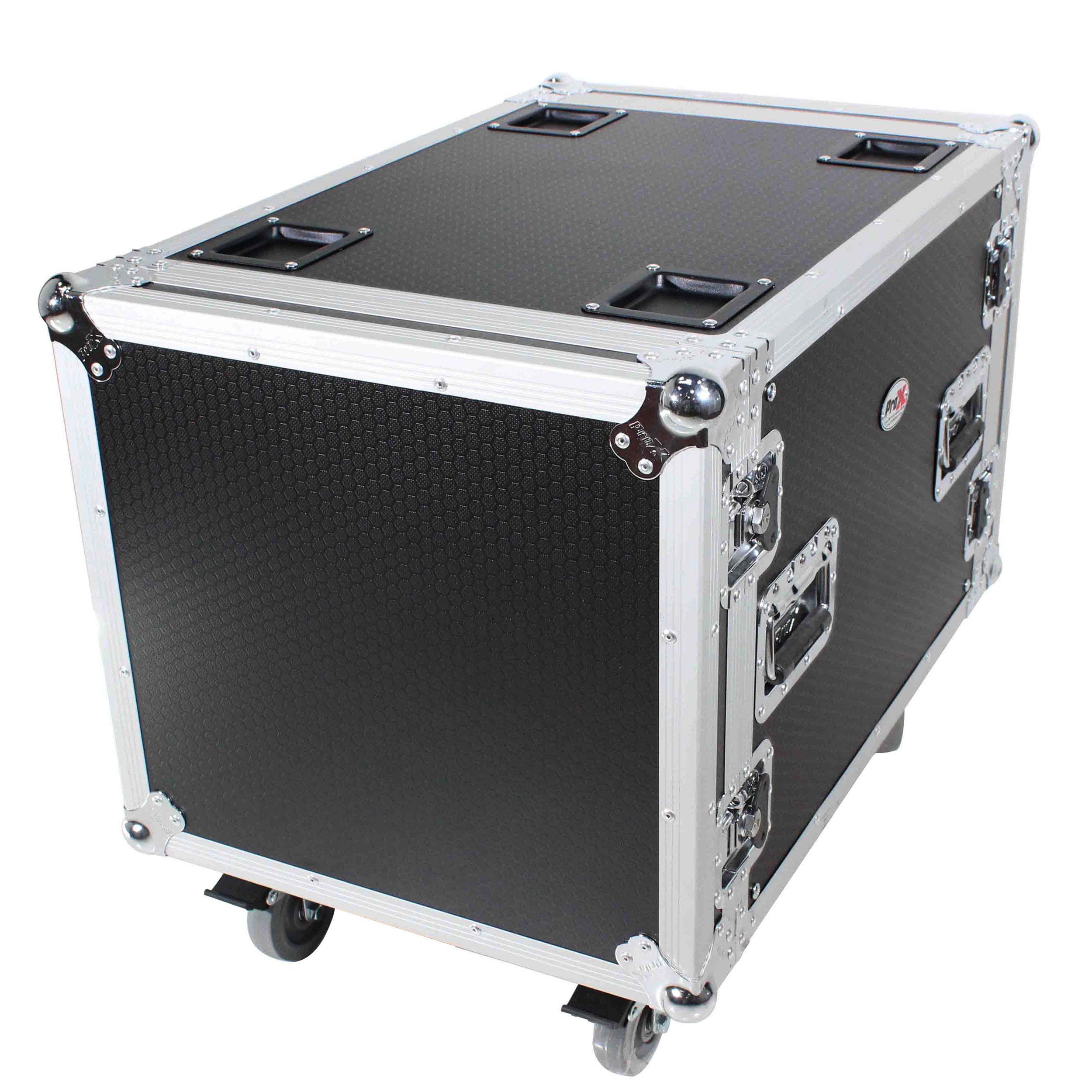 ProX 10U Space Rack Mount Flight Case 24 Inch Depth W-Casters