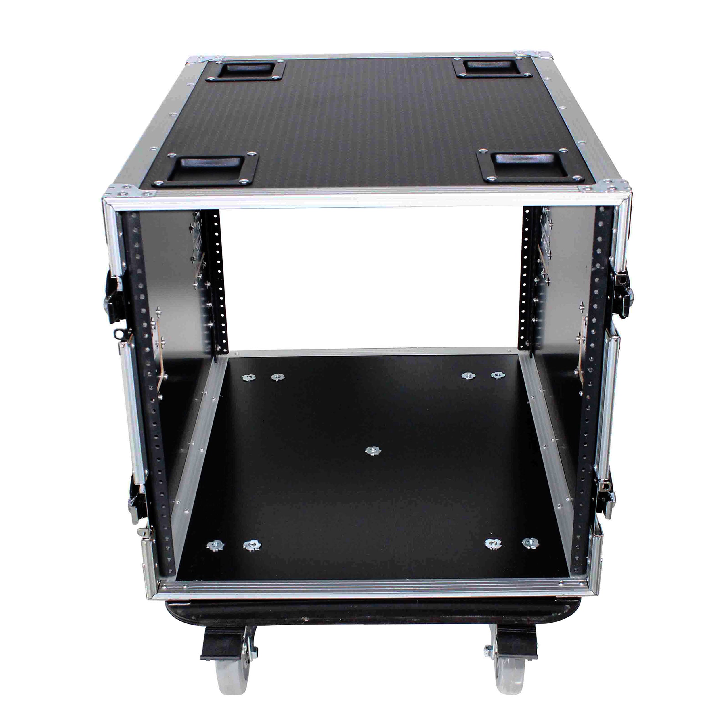ProX 10U Space Rack Mount Flight Case 24 Inch Depth W-Casters