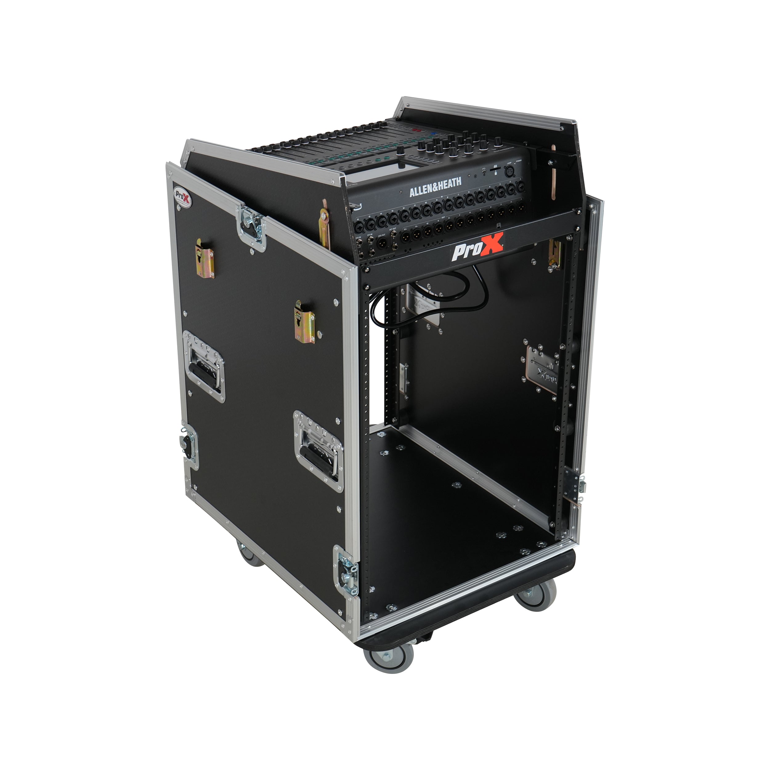 ProX Universal 19 Rack-mount Mixer with 13U Top and 16U Front with 2 Side Work Tables