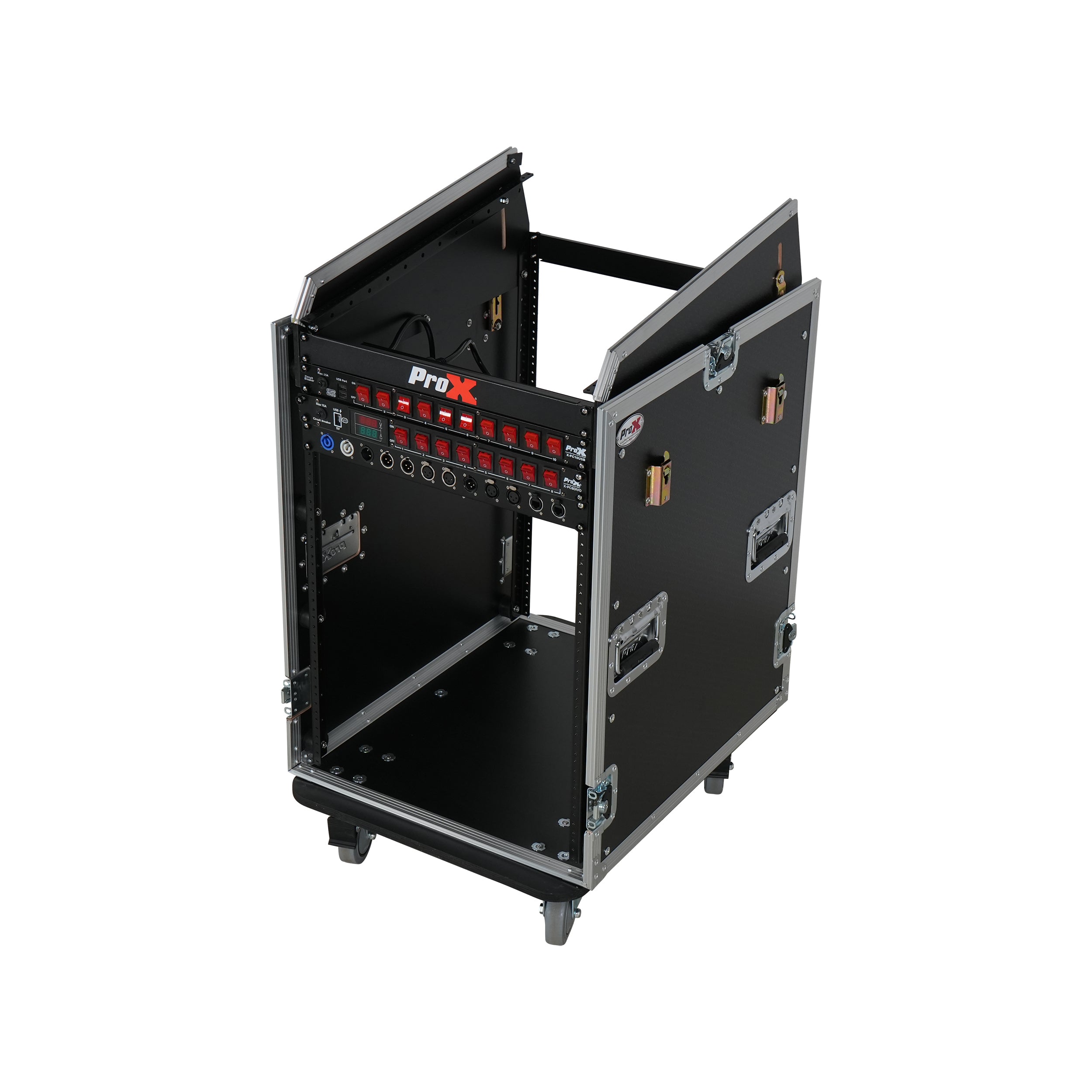 ProX Universal 19 Rack-mount Mixer with 13U Top and 16U Front with 2 Side Work Tables