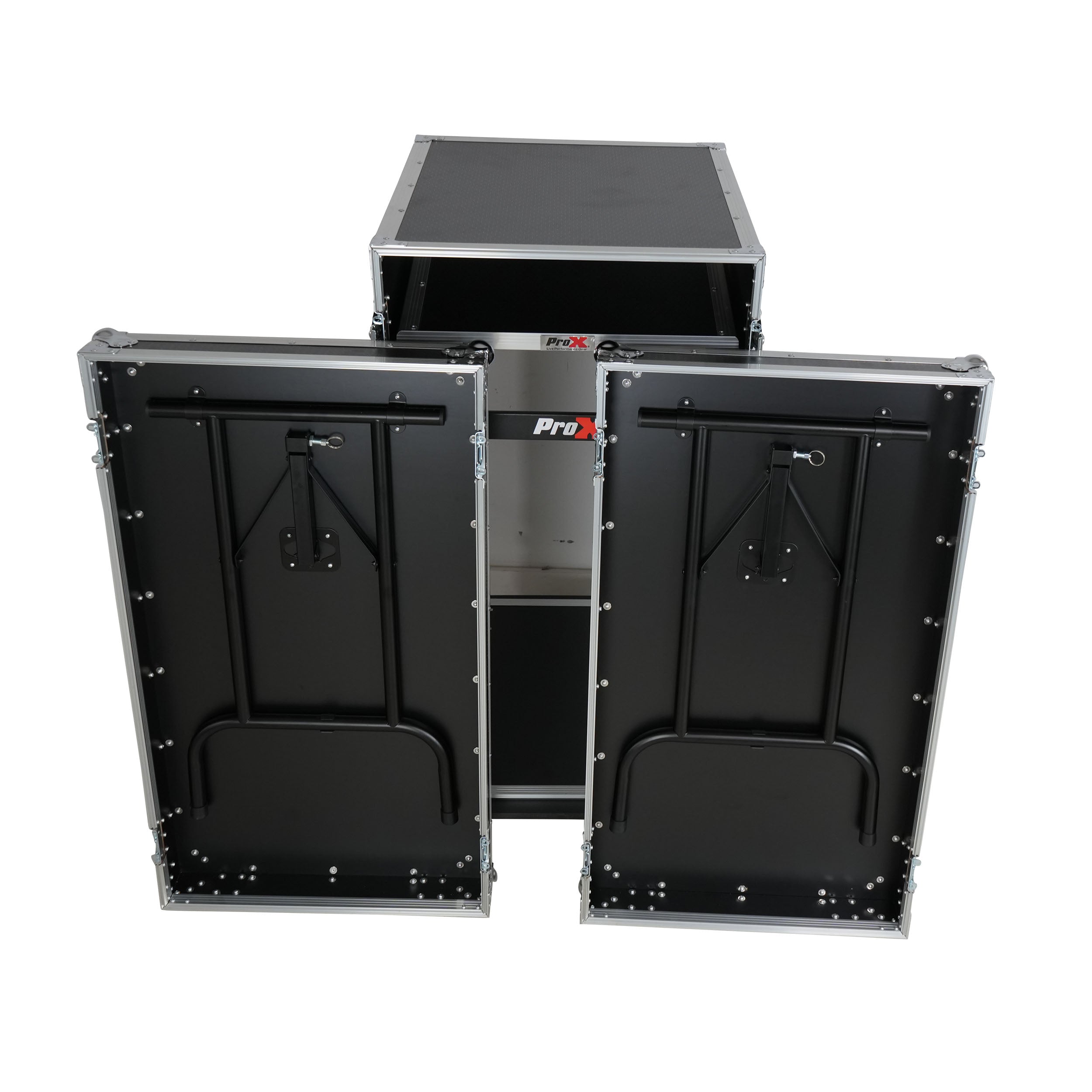 ProX Universal 19 Rack-mount Mixer with 13U Top and 16U Front with 2 Side Work Tables
