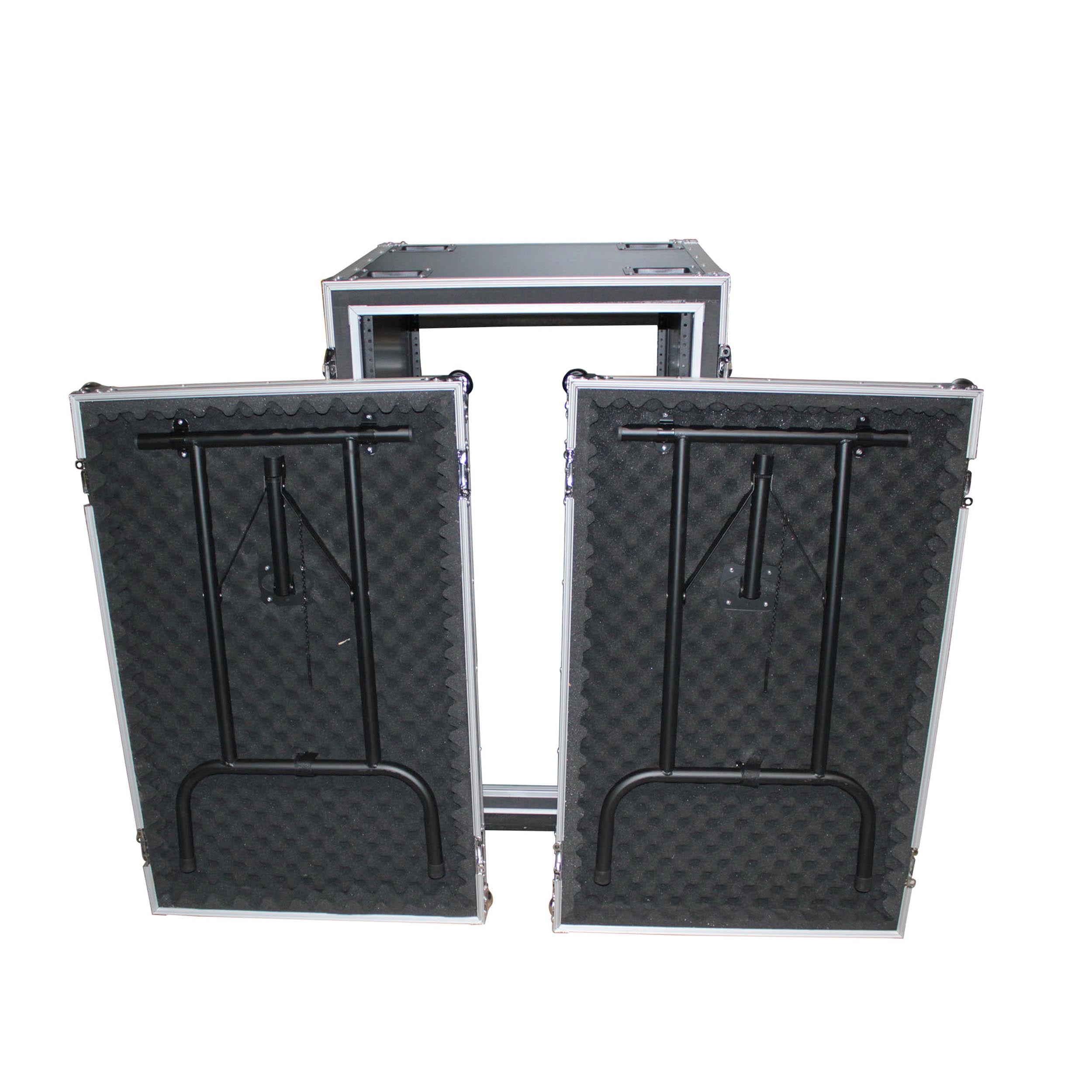 ProX 16U Vertical Shockproof Amp Rack Case W-Side Tables 20 In Depth W-Casters