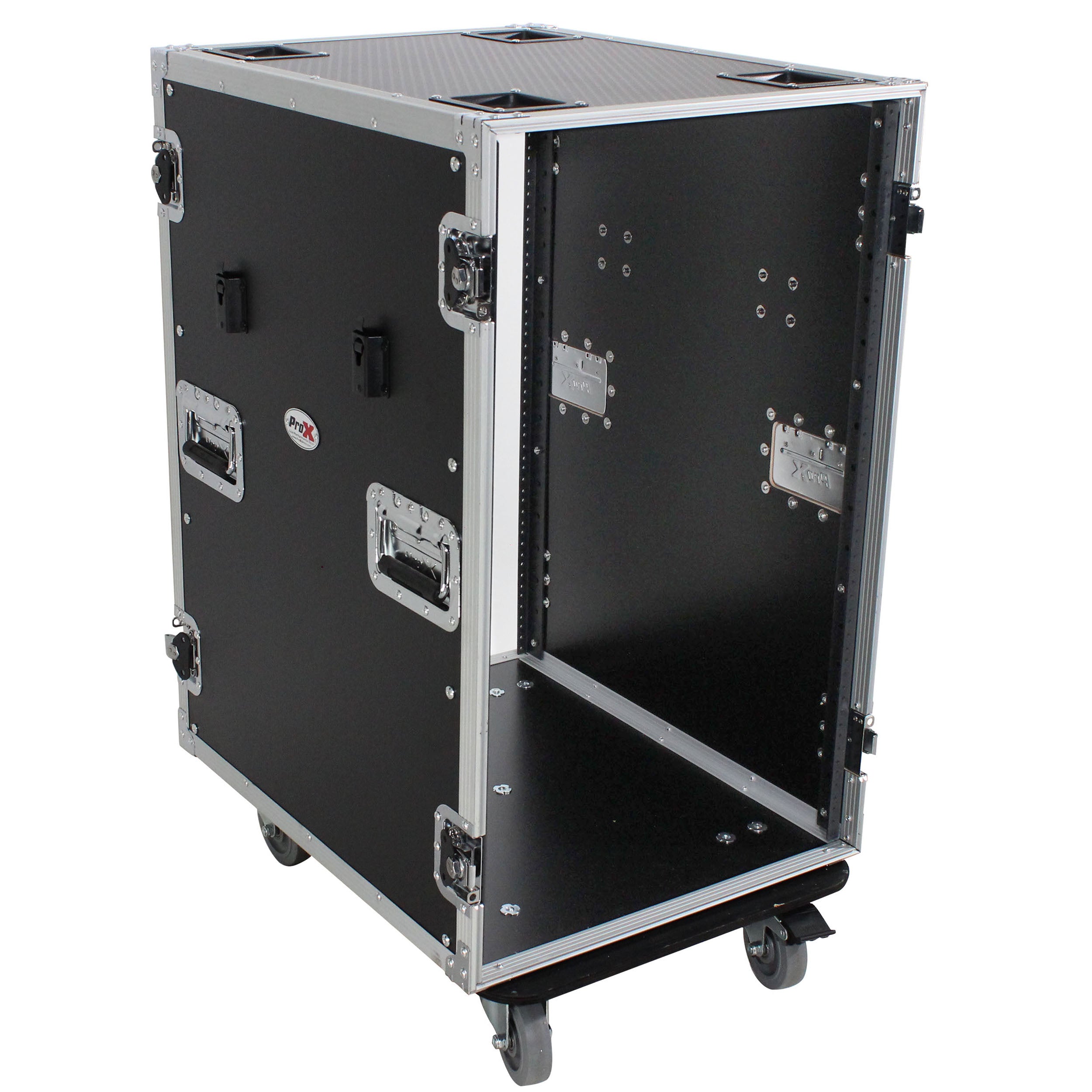 ProX 18U Space Amp Rack Mount ATA Flight Case 24 Inch Depth W-Casters