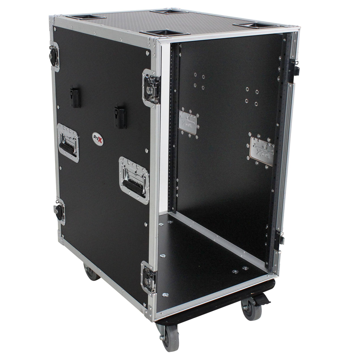 ProX 18U Space Amp Rack Mount ATA Flight Case 24 Inch Depth W-Casters.