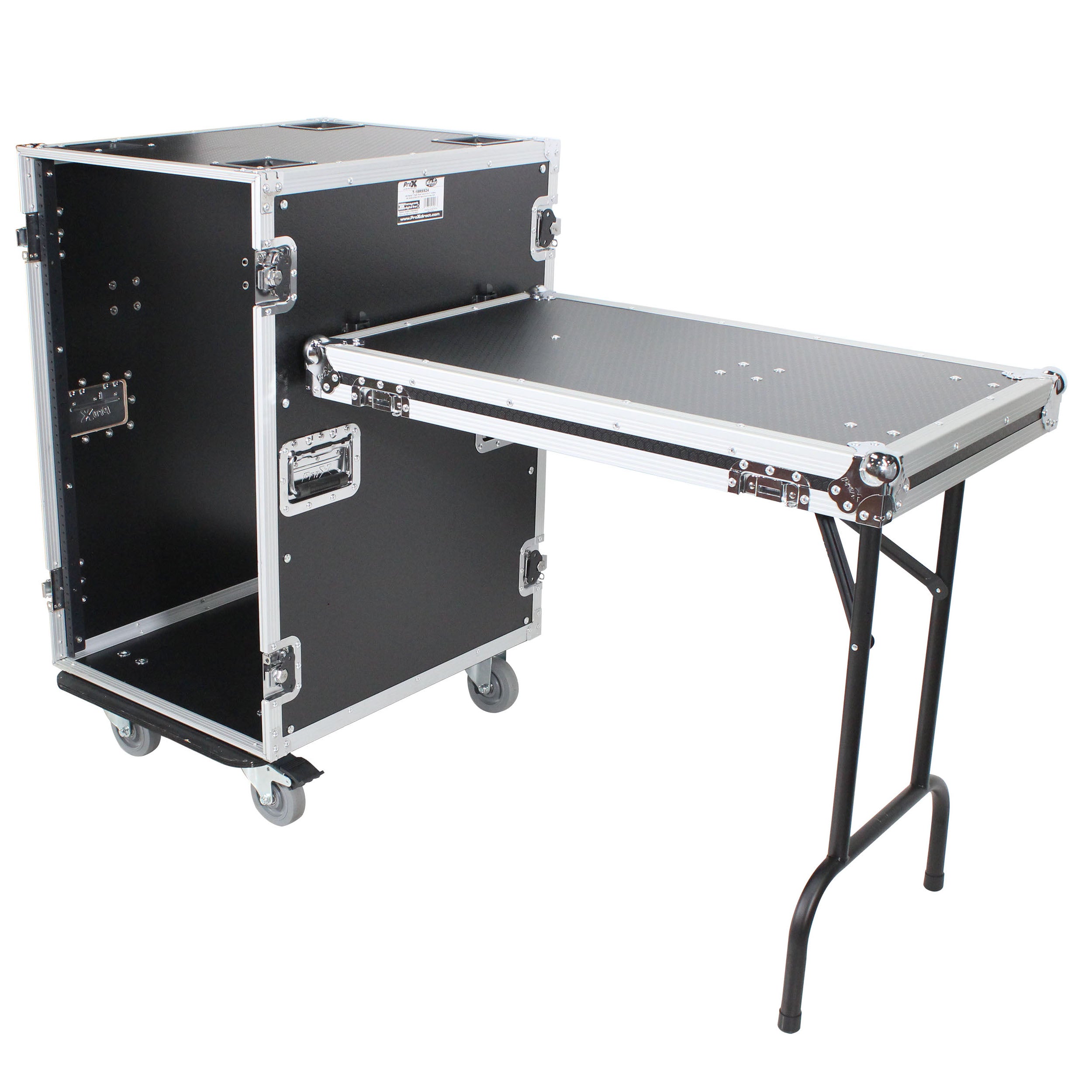 ProX 18U Space Amp Rack Mount ATA Flight Case 24 Inch Depth W-Casters