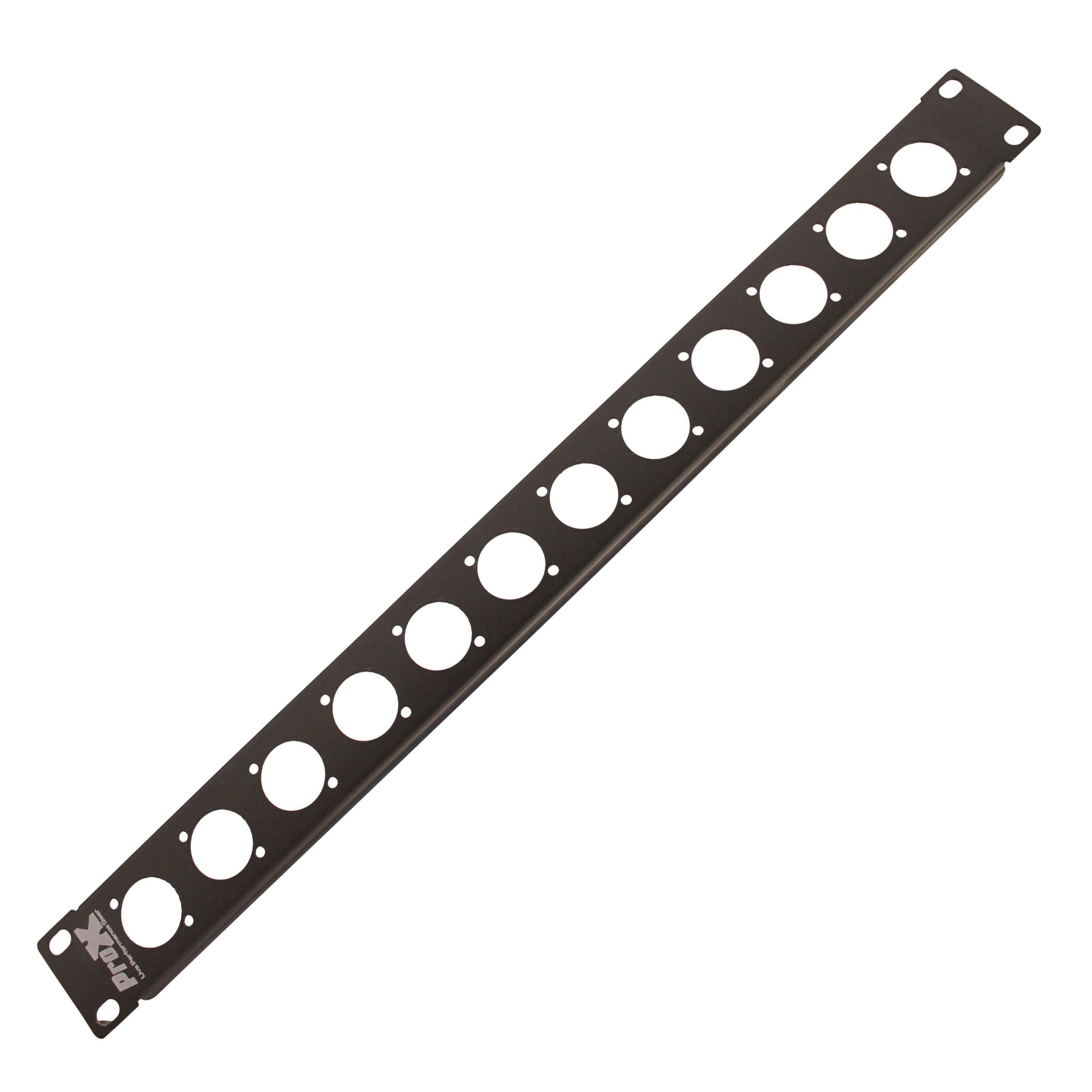 ProX ProX 1U Rack Panel Punched for 12 XLR, Speaker twist connector or Power Connection compatible Connectors