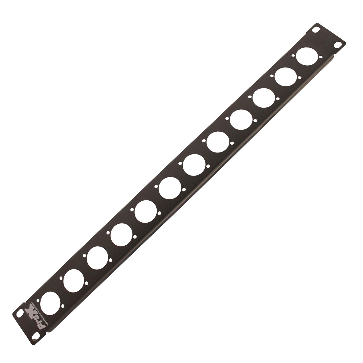 ProX ProX 1U Rack Panel Punched for 12 XLR, Speaker twist connector or Power Connection compatible Connectors.