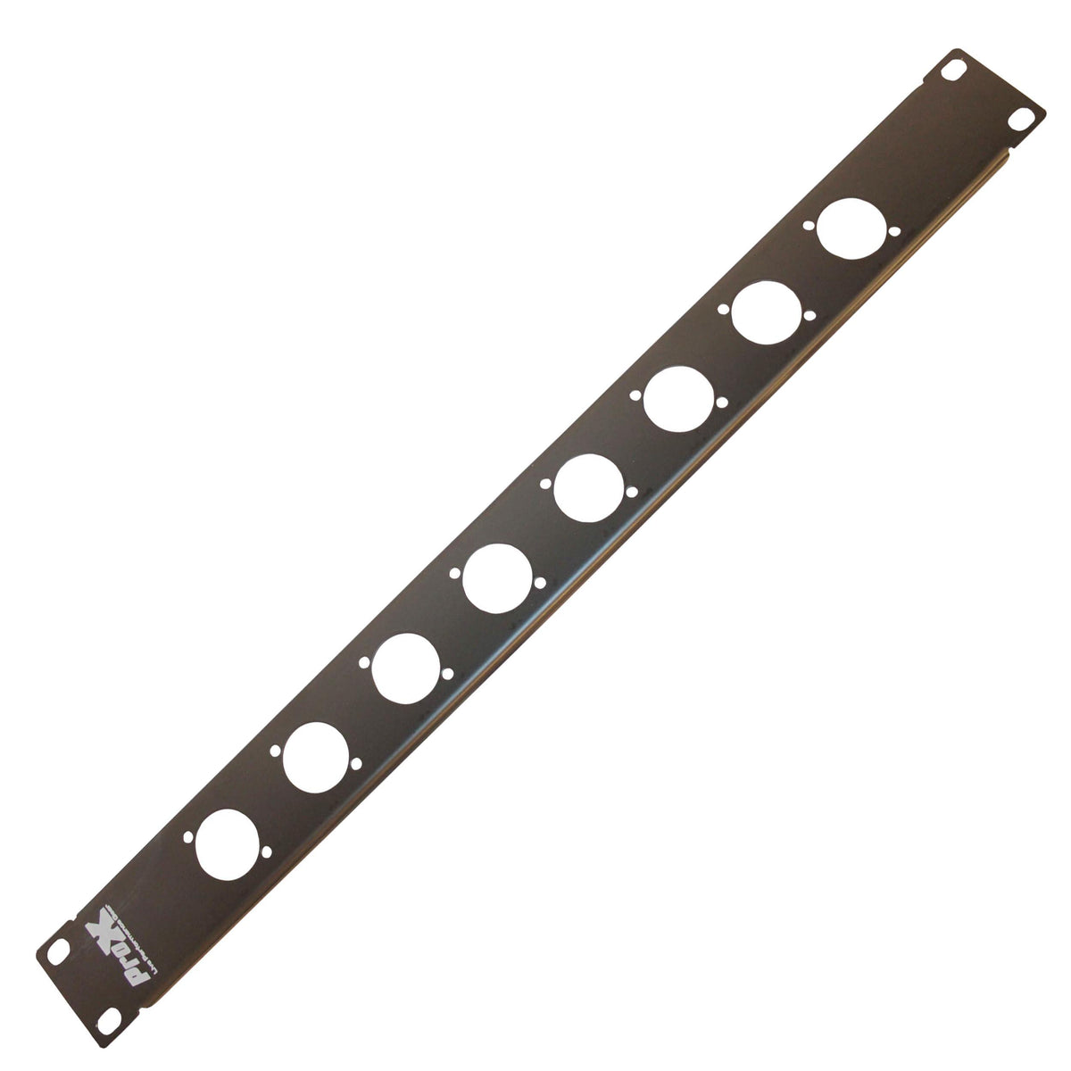 ProX 1U Rack Panel Punched for 8 XLR, Speaker twist connector or power Connection Compatible Connectors.
