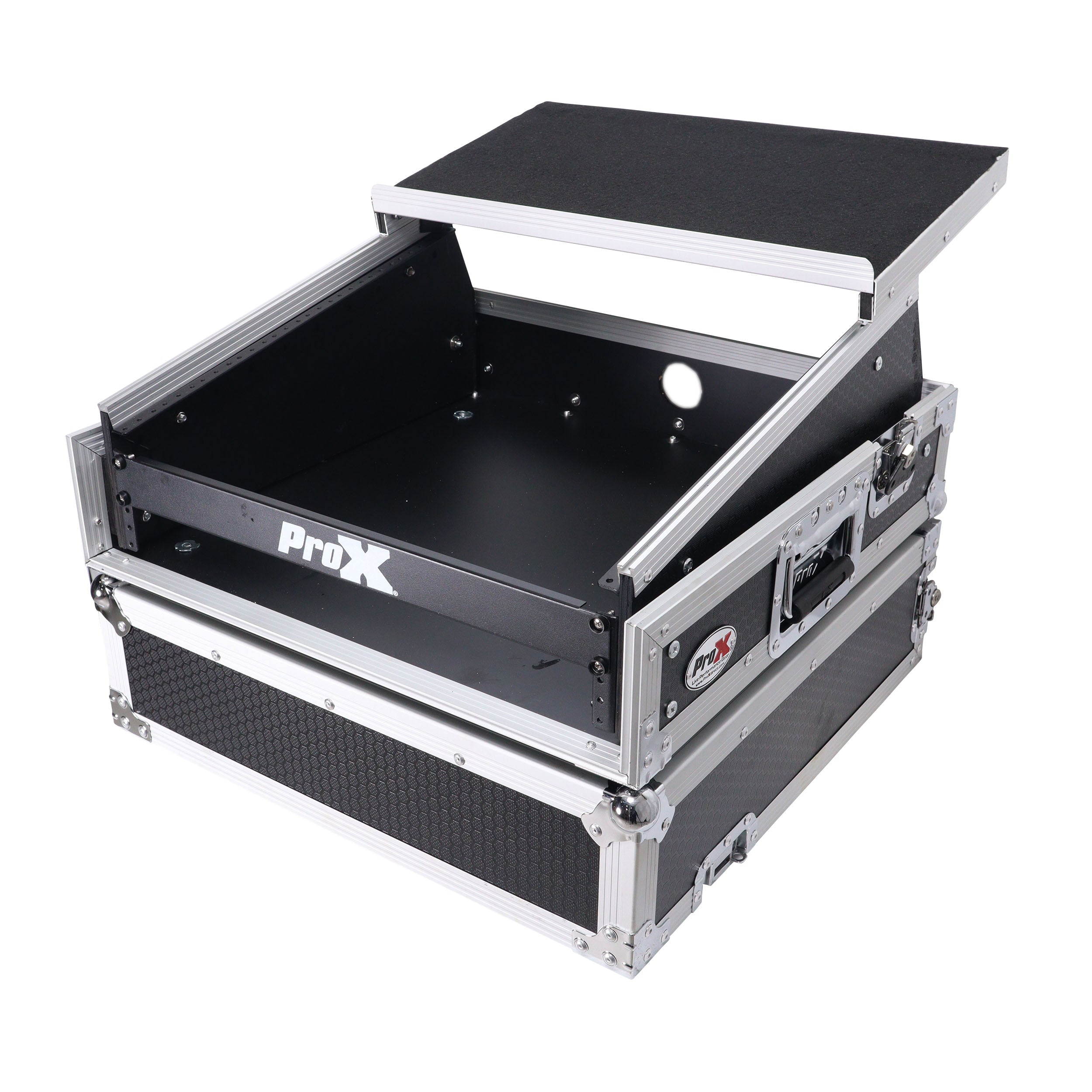 ProX 2U Rack Front and 10U Top Mixer Mobile DJ Combo ATA Flight Style Case