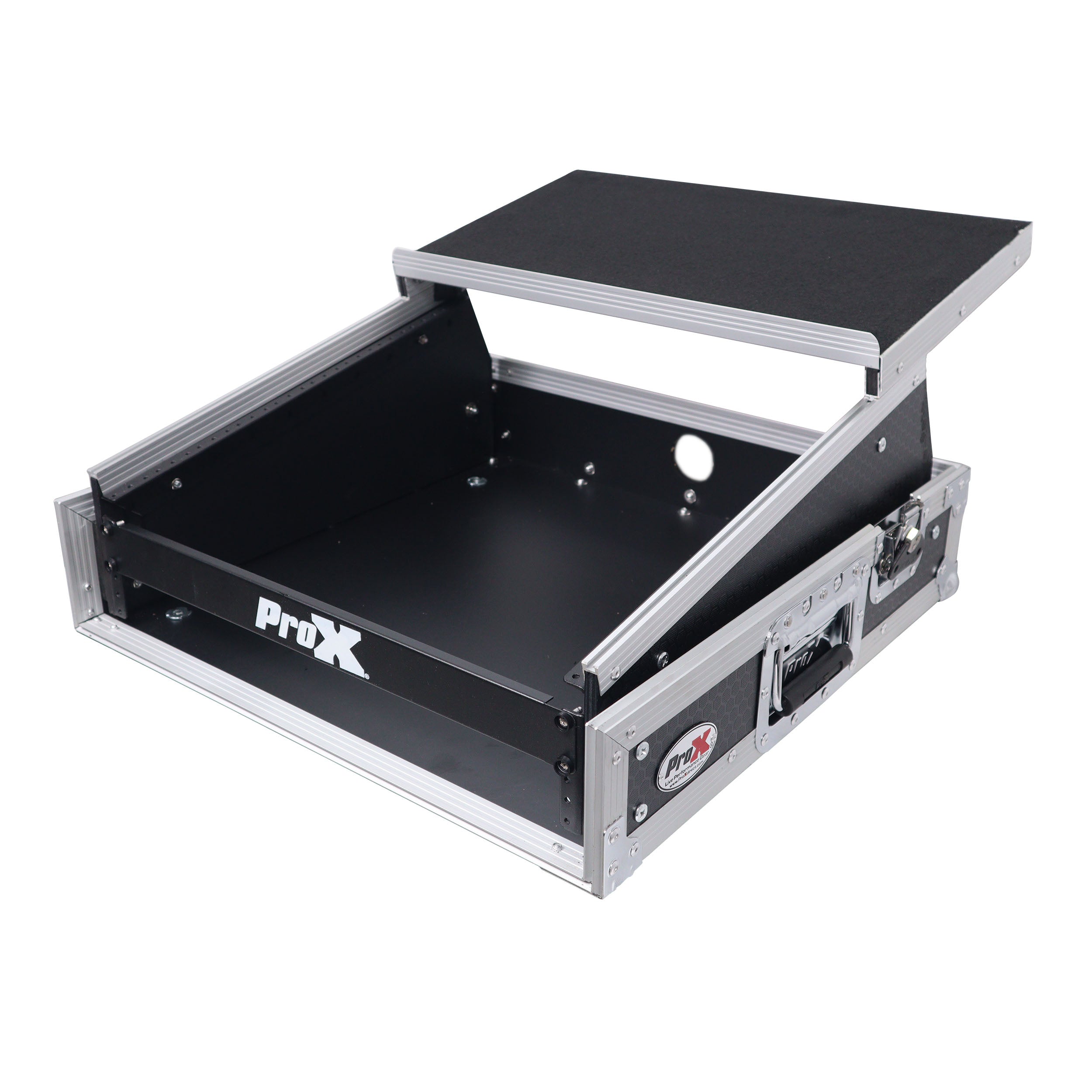 ProX 2U Rack Front and 10U Top Mixer Mobile DJ Combo ATA Flight Style Case
