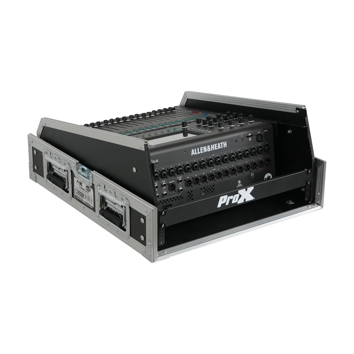 ProX 13U Top Mixer and 2U Rack Combo Flight Case with Laptop Shelf and 3 removable doors.