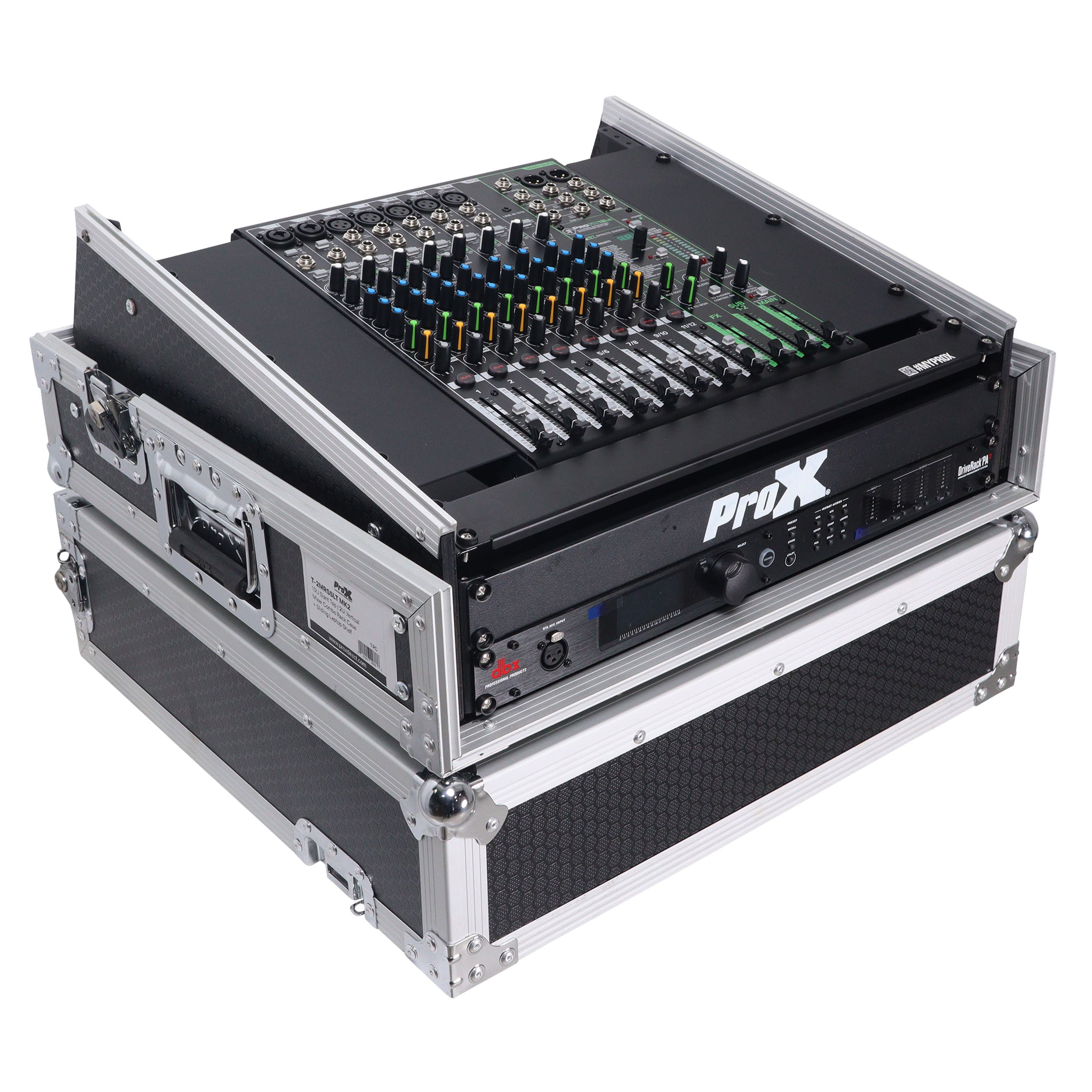 ProX 2U Vertical Rack Mount Flight Case with 10U Top for Mixer Combo Amp Rack