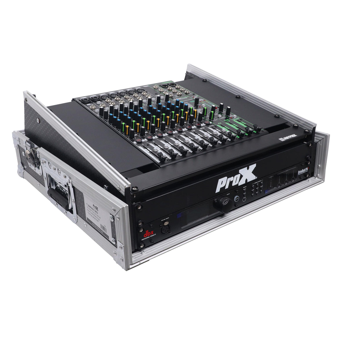 ProX 2U Vertical Rack Mount Flight Case with 10U Top for Mixer Combo Amp Rack.