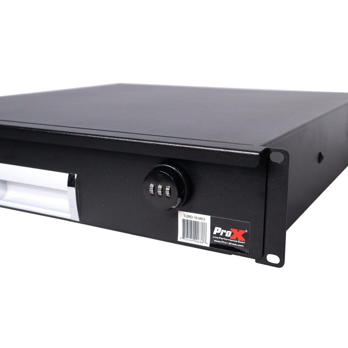 ProX 2U Rack Space 18" Depth Rack Mount Drawer for Audio, DJ, and IT Server rack cases..