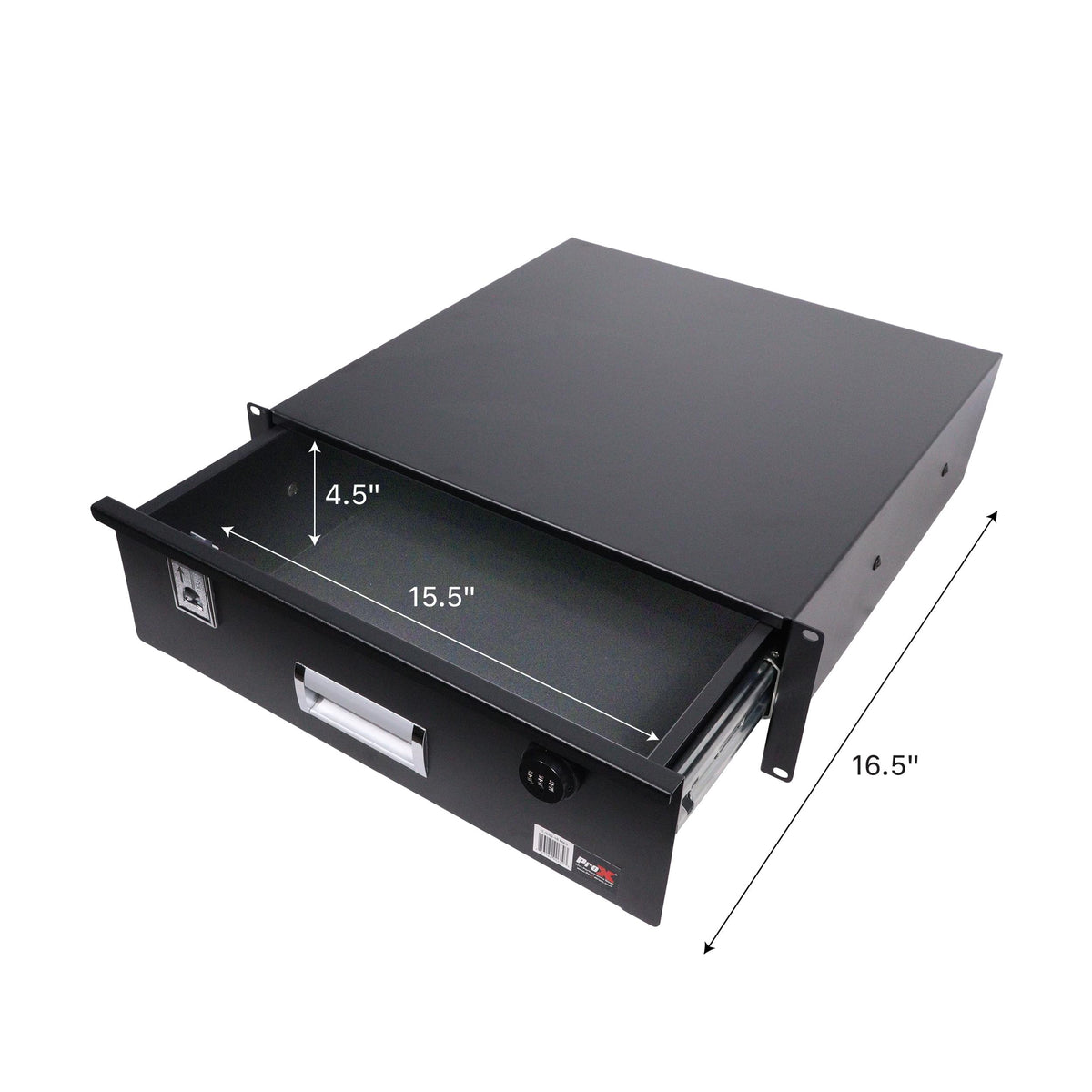 ProX 3U Rack Space 18" Depth Rack Mount Drawer for Audio, DJ, and IT Server rack cases..