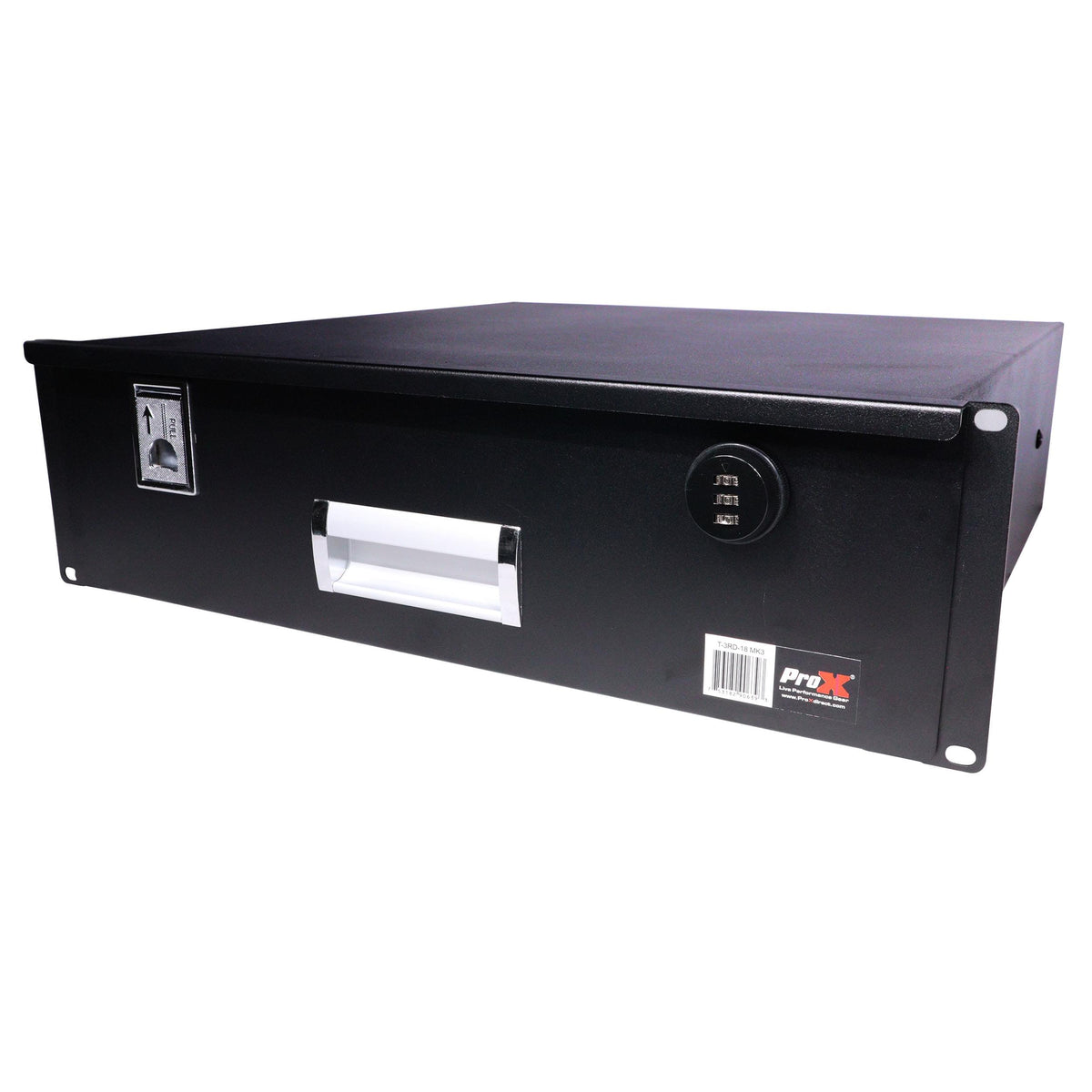 ProX 3U Rack Space 18" Depth Rack Mount Drawer for Audio, DJ, and IT Server rack cases..