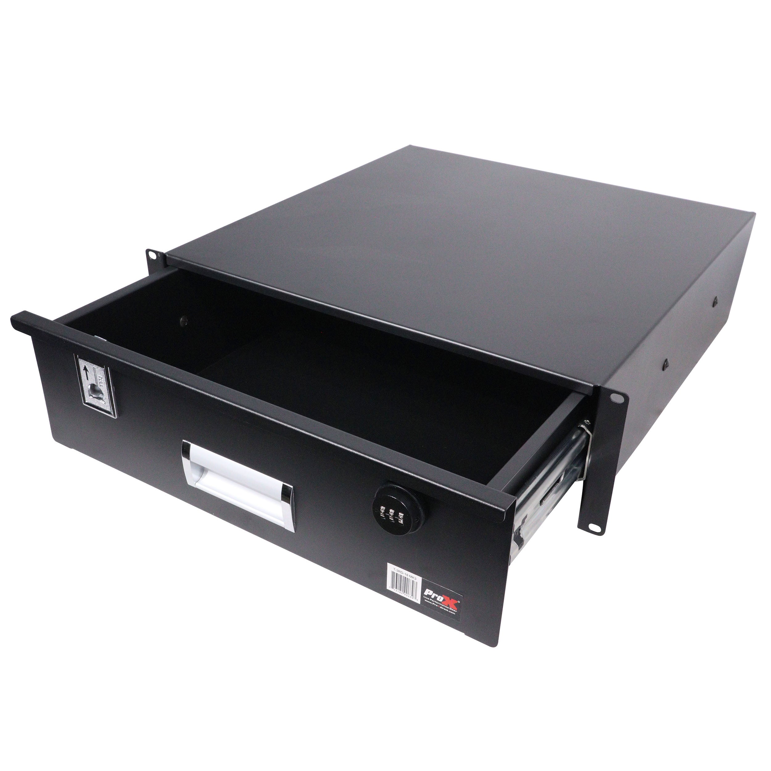 ProX 3U Rack Space 18" Depth Rack Mount Drawer for Audio, DJ, and IT Server rack cases..