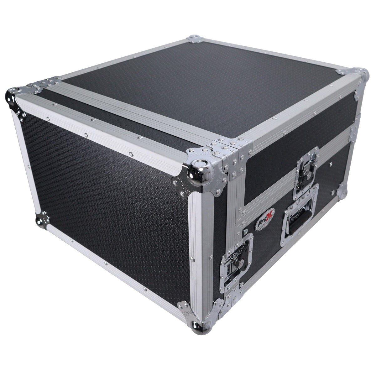 ProX 4U Vertical Rack Mount Flight Case with 10U Top for Mixer Combo Amp Rack with Laptop Shelf.