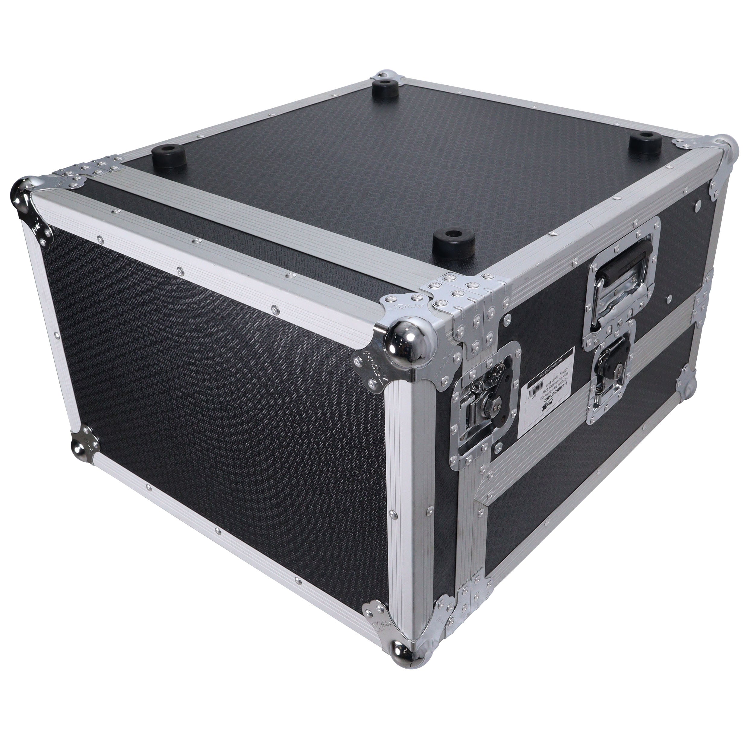 ProX 6U Vertical Rack Mount Flight Case with 10U Top for Mixer Combo Amp Rack with Laptop Shelf