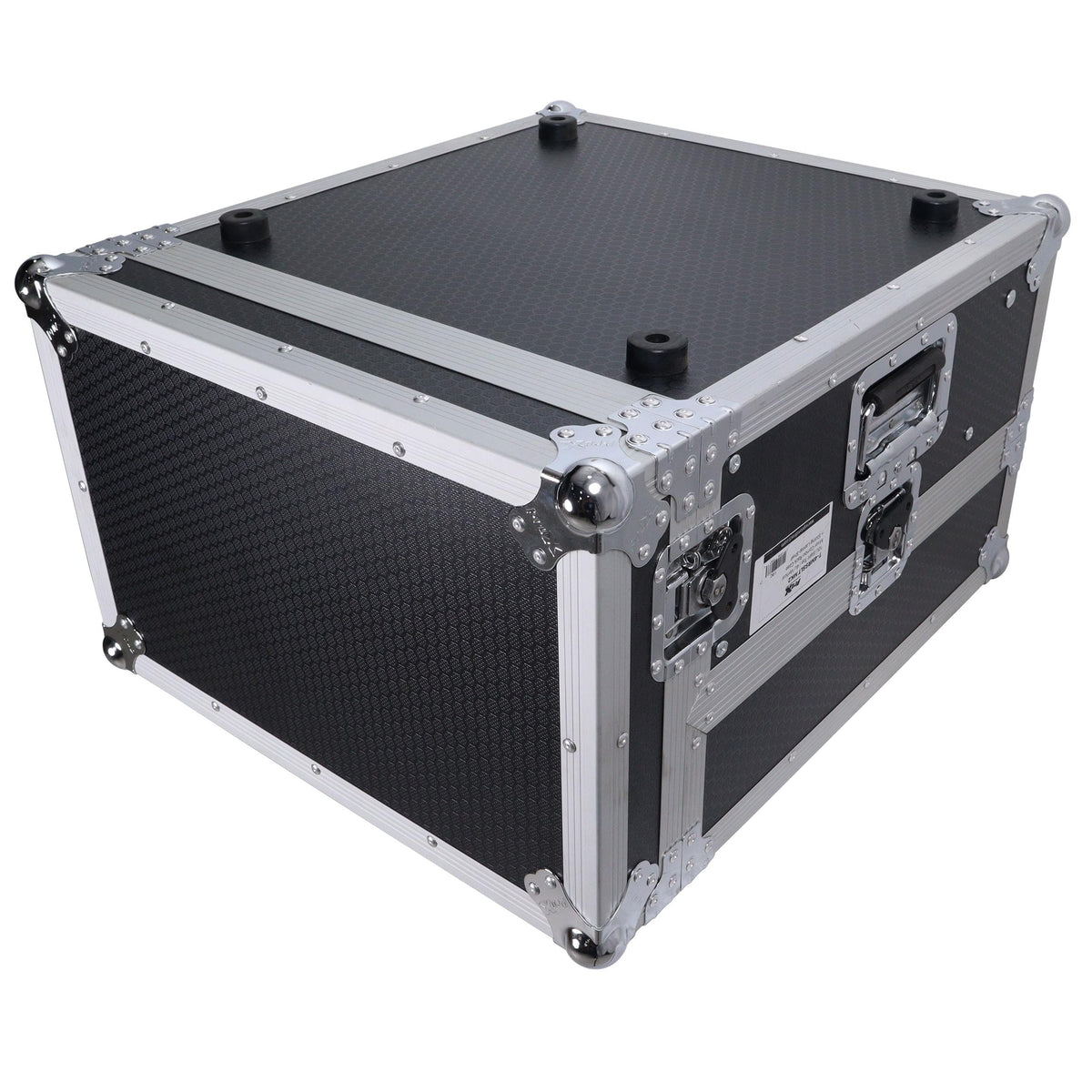 ProX 6U Vertical Rack Mount Flight Case with 10U Top for Mixer Combo Amp Rack with Laptop Shelf