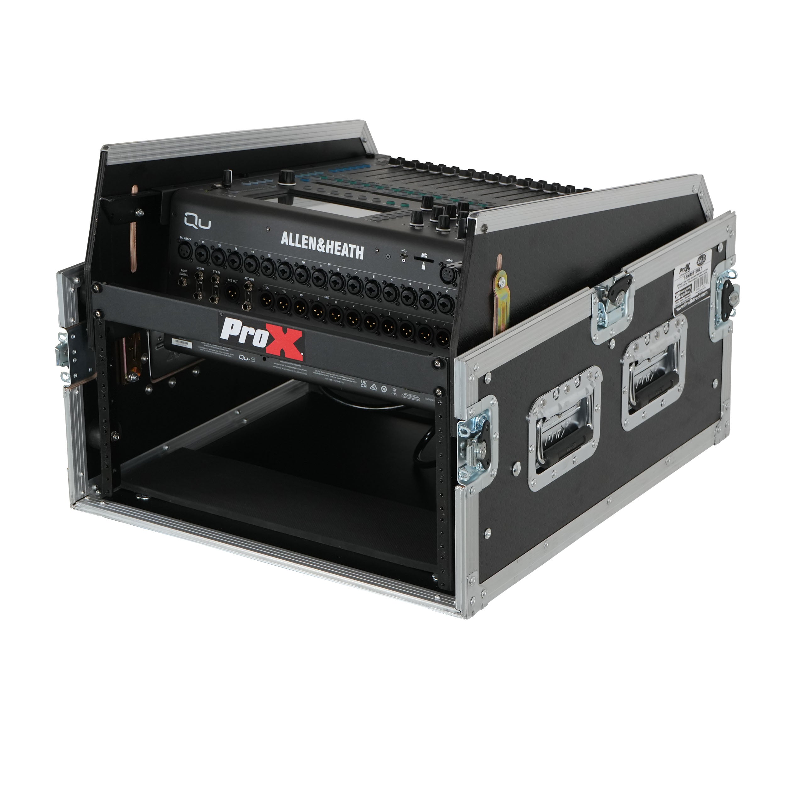 ProX 13U Top Mixer 6U Front Rack Combo Flight Case with Removable Sliding Laptop Shelf