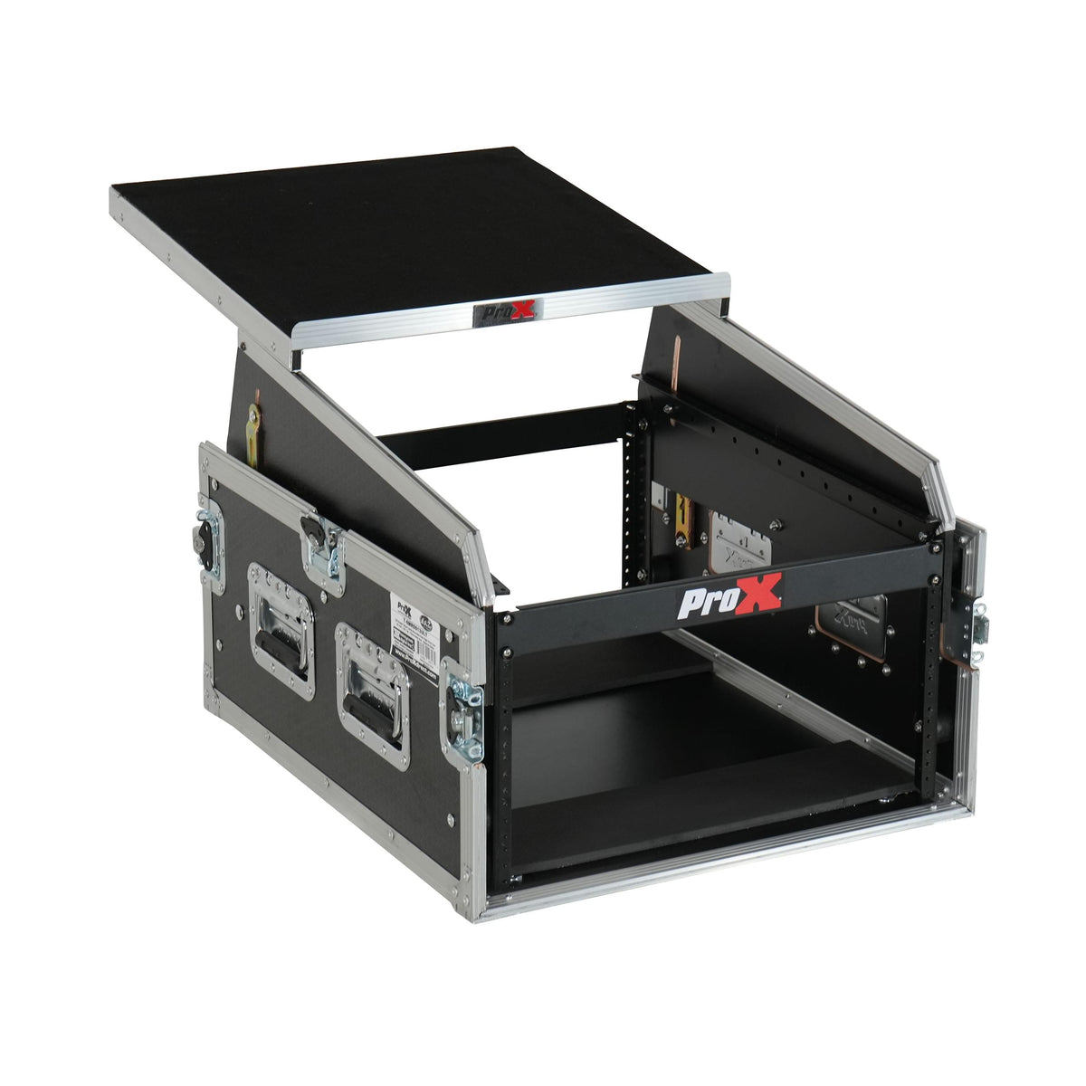 ProX 13U Top Mixer 6U Front Rack Combo Flight Case with Removable Sliding Laptop Shelf.