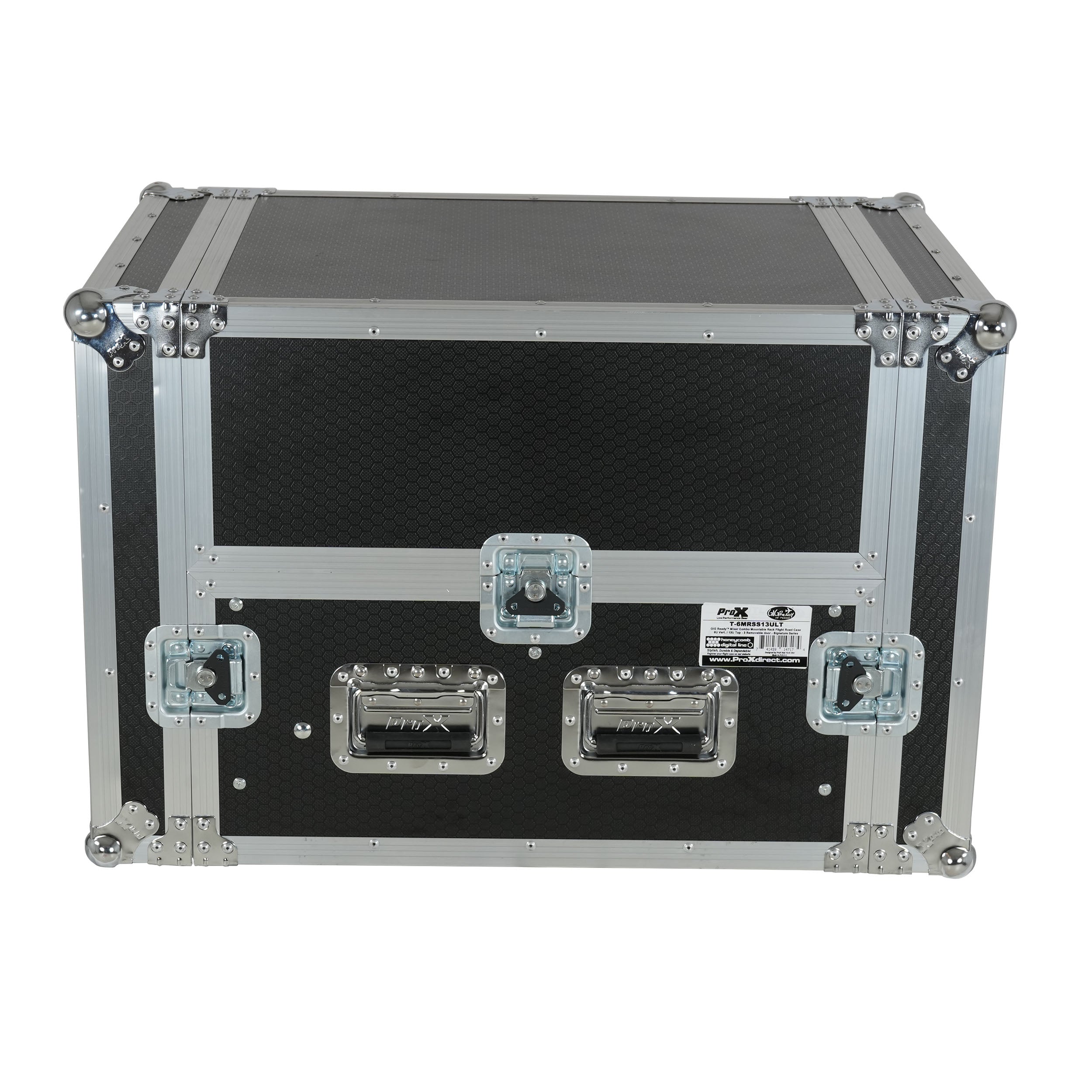 ProX 13U Top Mixer 6U Front Rack Combo Flight Case with Removable Sliding Laptop Shelf
