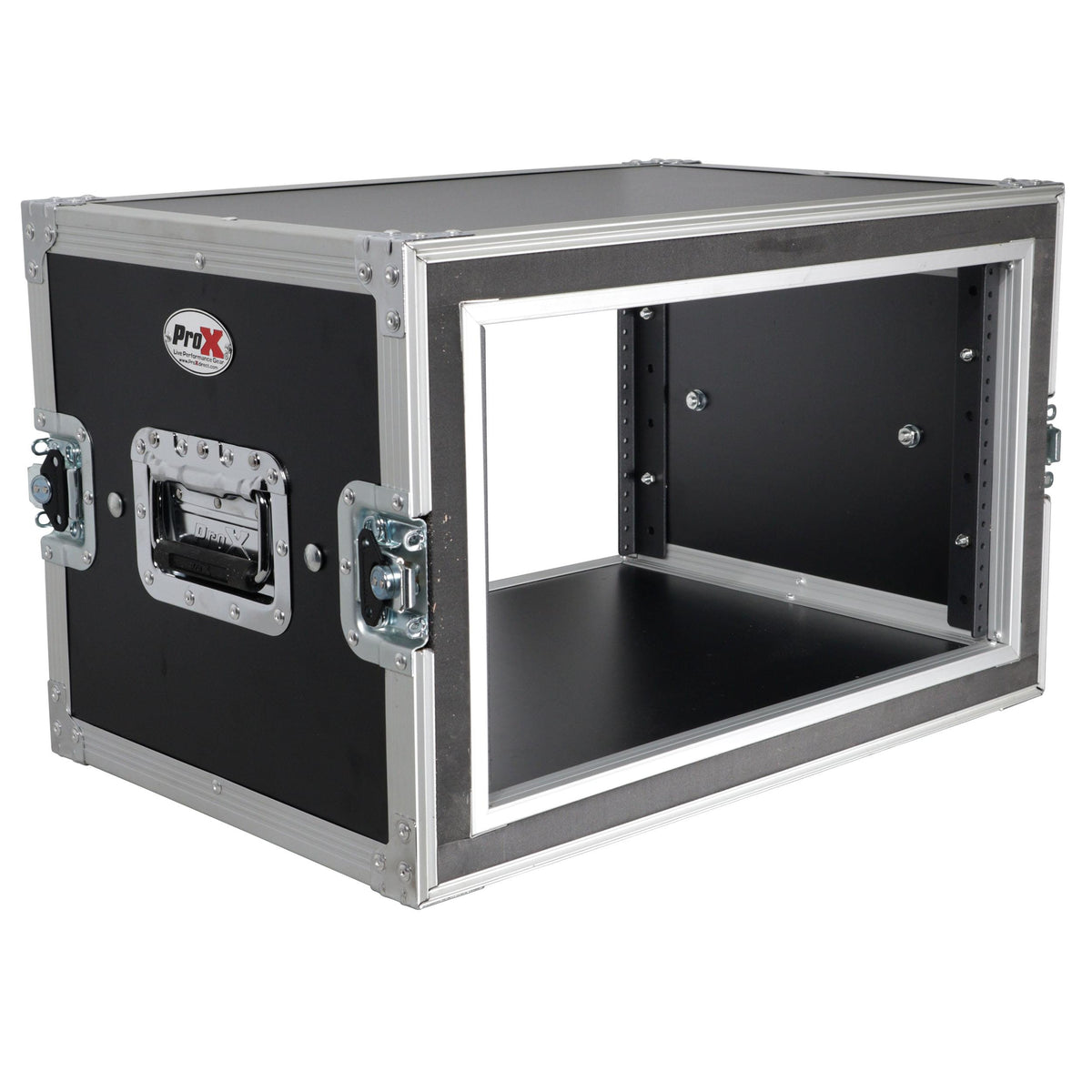 ProX 6U Vertical Shockproof Effects Rack 14" Depth Rail to Rail with Handles.