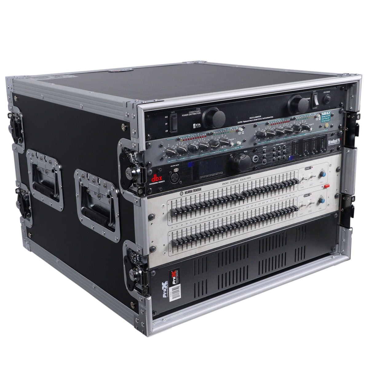 ProX 8U Space Amp Rack Mount ATA Flight Case 19" Depth.