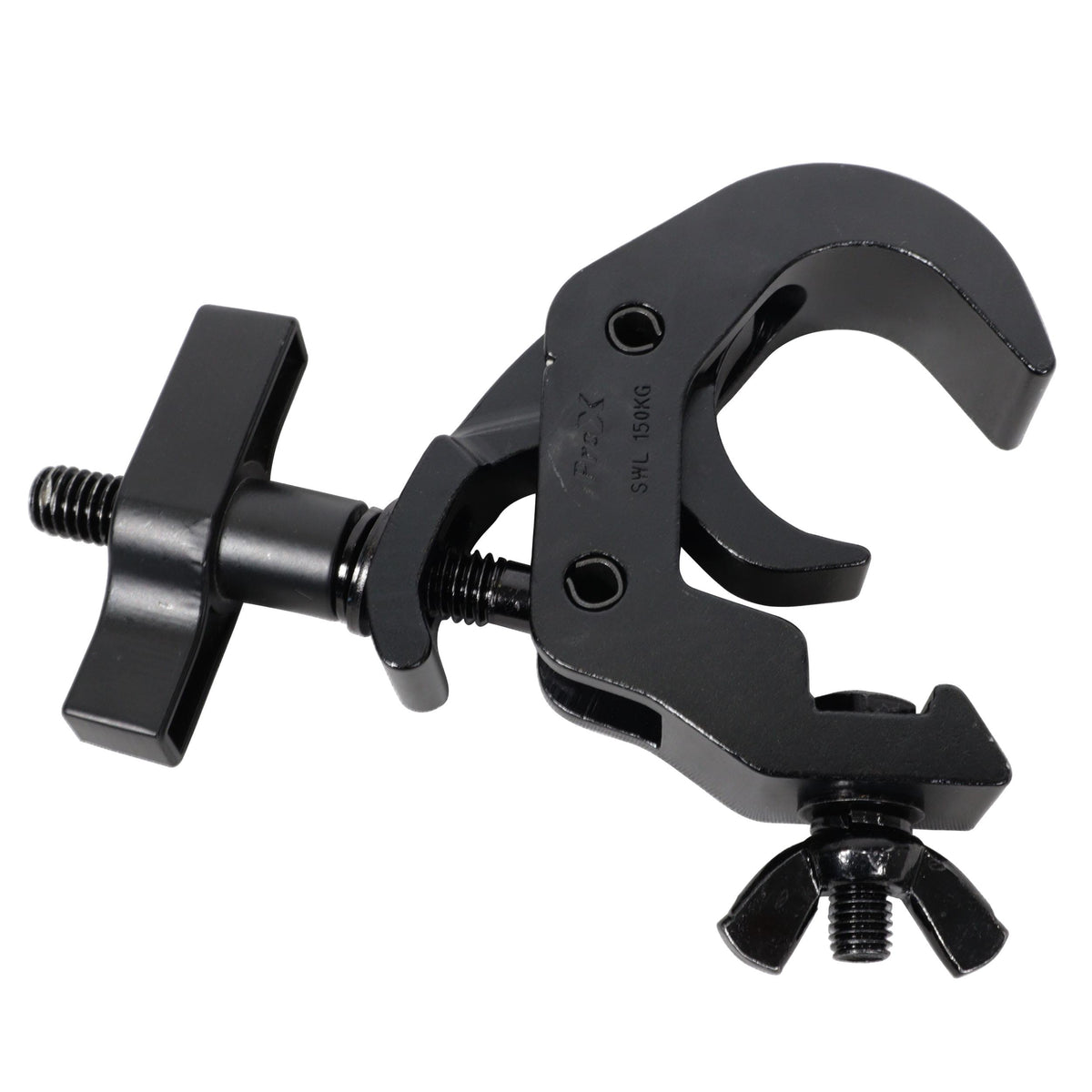 ProX Set of 4 Aluminum Self-Locking M10 Clamp with Big Wing Knob for 2" Truss Tube Capacity 330 lbs. Black Finish.