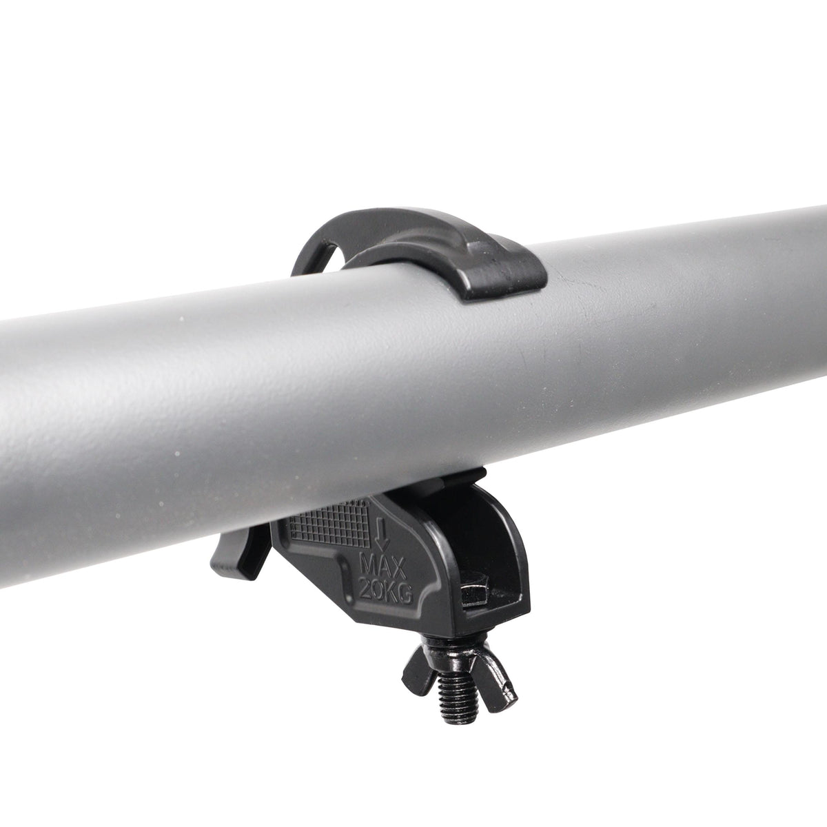 ProX Aluminum Hook Style M10 Clamp with Big Wing Knob for 2" Truss Tube Capacity 45 Lbs. Black Finish.