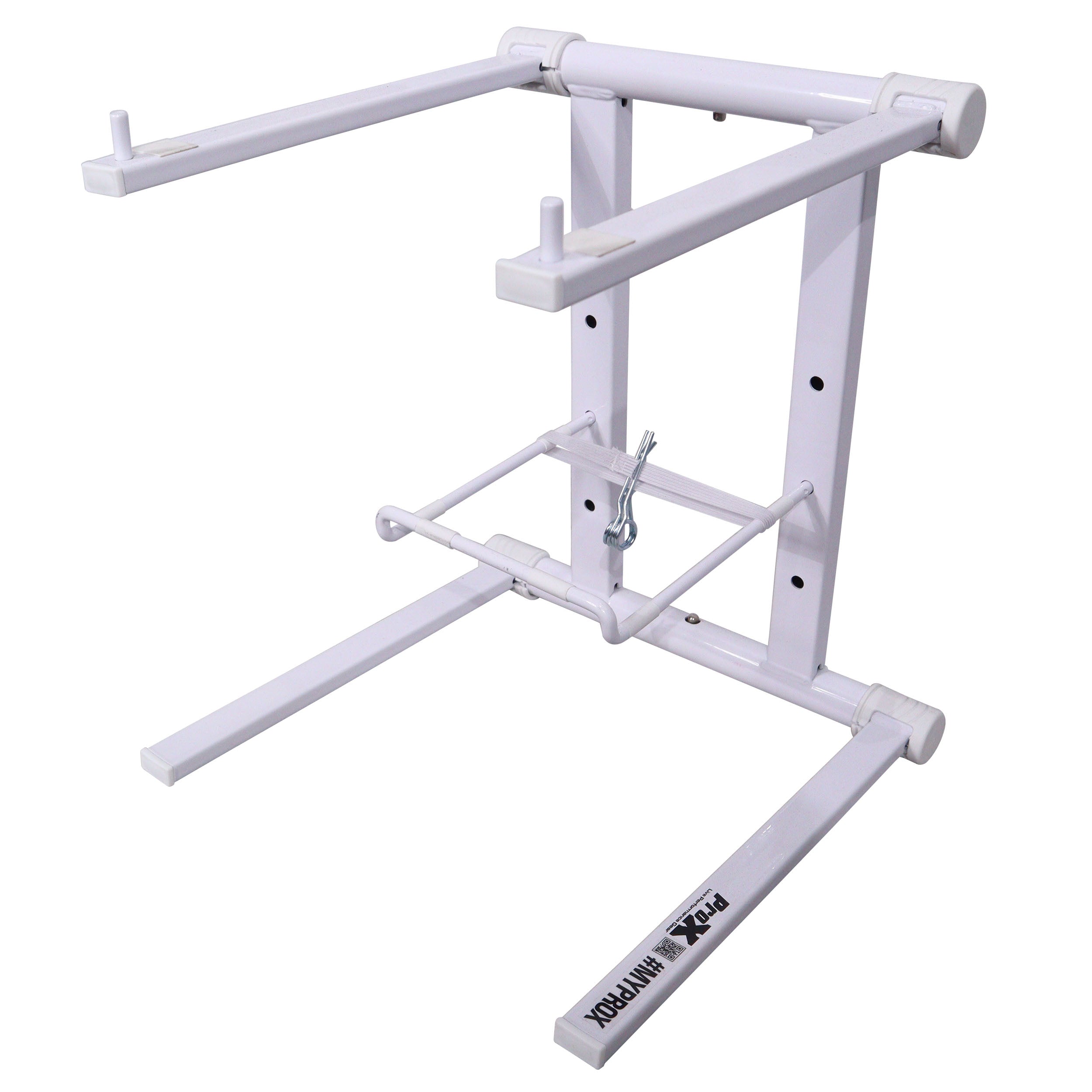 ProX XO DJ Foldable Laptop Stand with Adjustable Shelf & Carrying Bag - WHITE